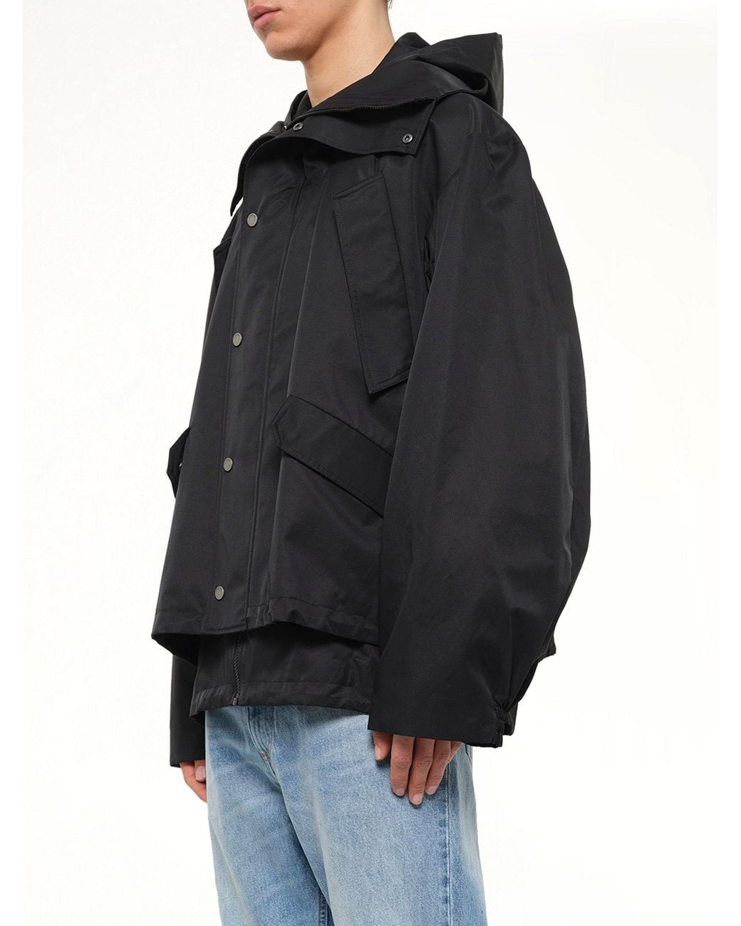 Egonlab Black Hooded Track Jacket for men