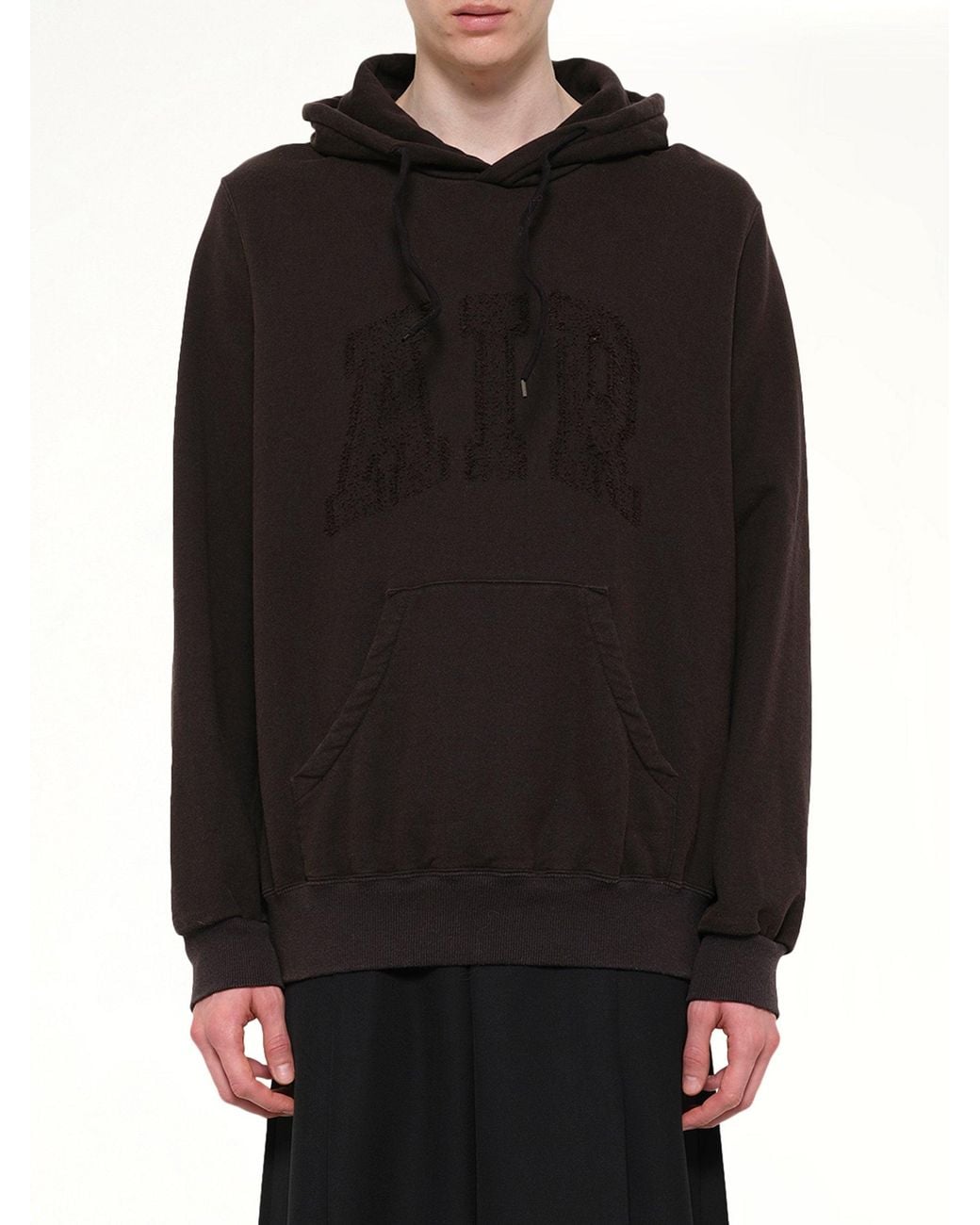 Doublet Black Threadless Air Embroidery Hoodie for men