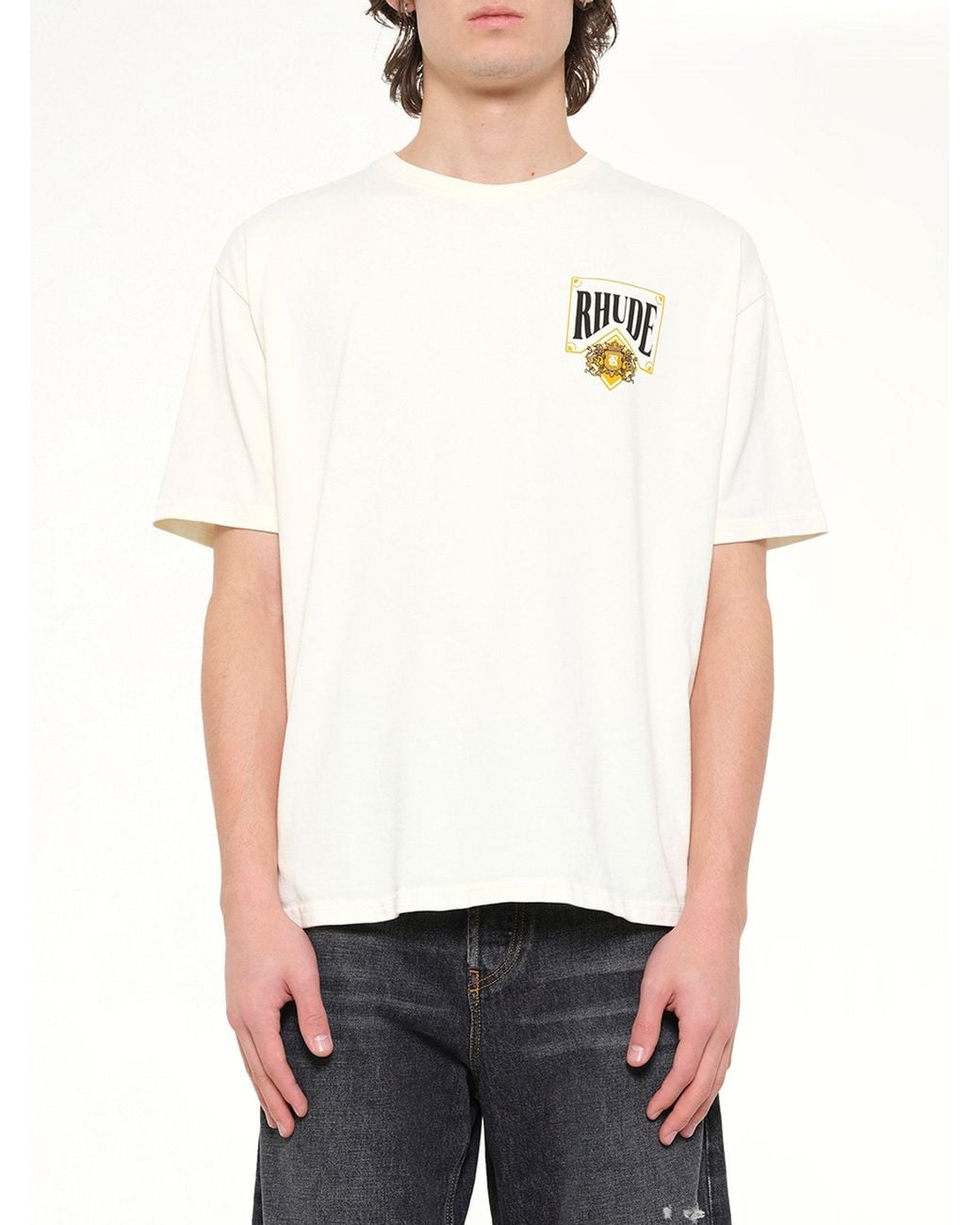 Rhude White Playing Card T-Shirt for men