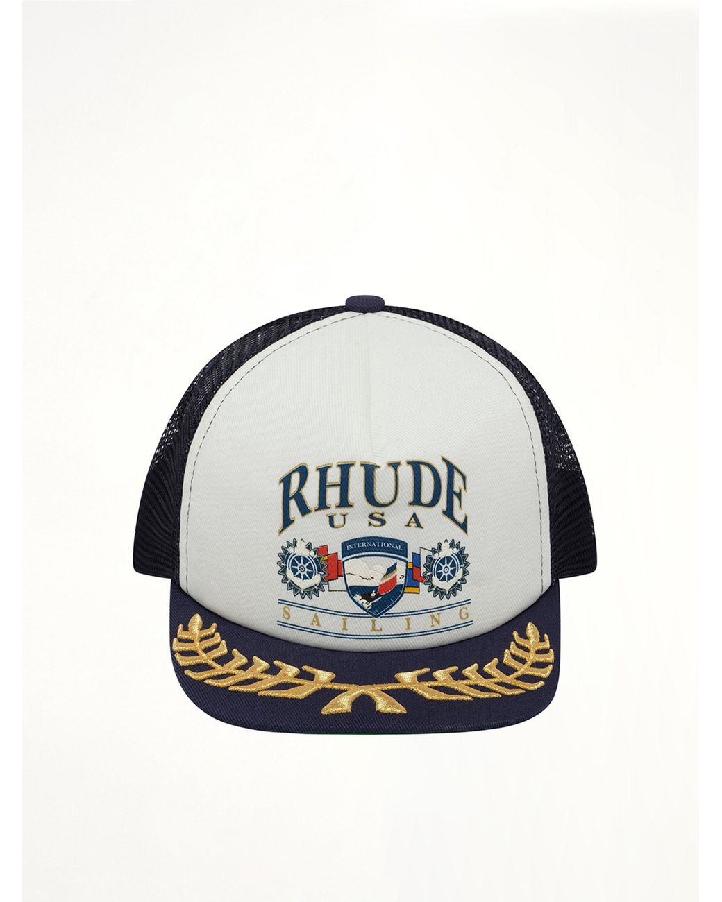 Rhude Blue Usa Sailing Icon Trucker Hat for men
