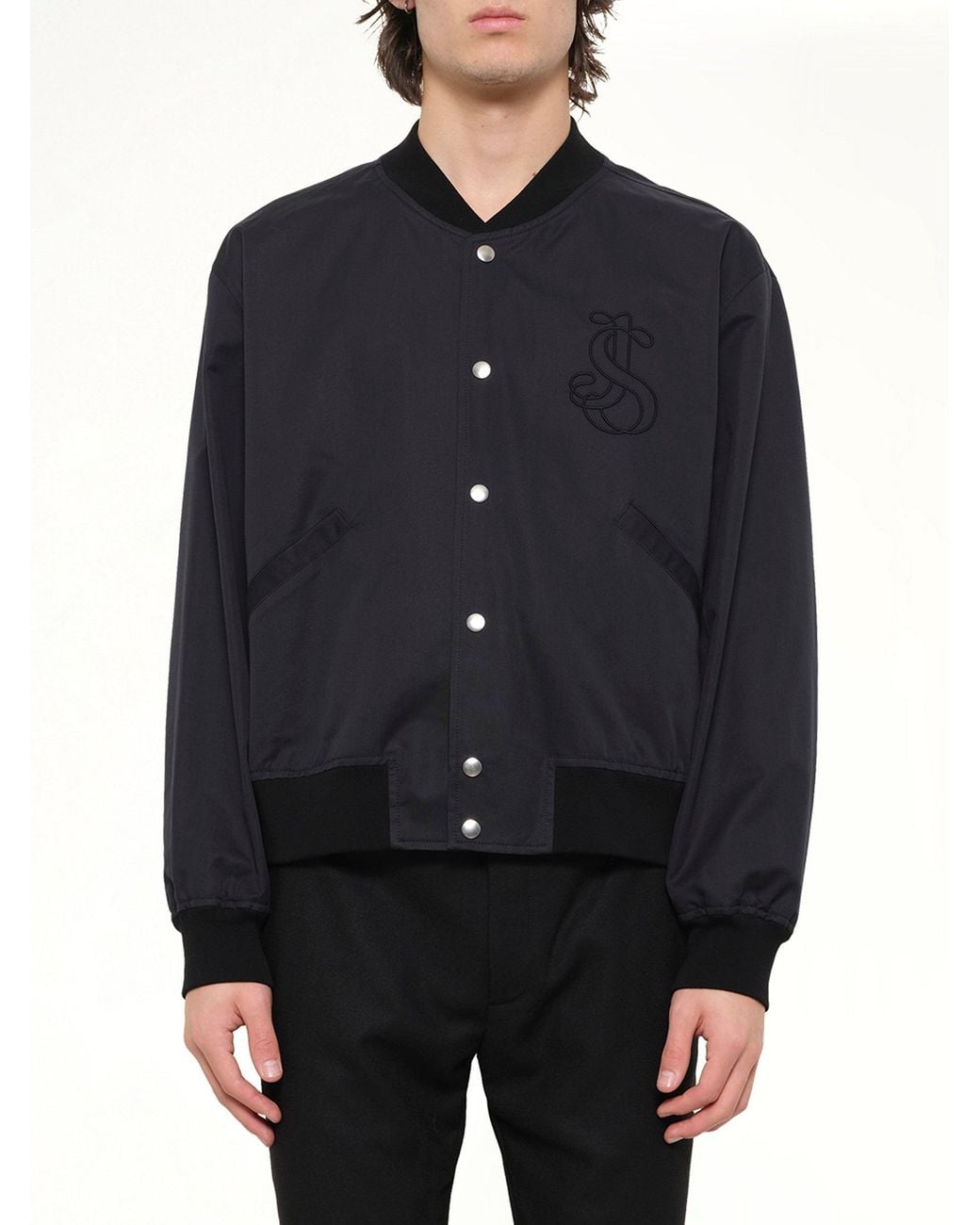 Jil Sander Blue Blouson 130 With Embroidery for men