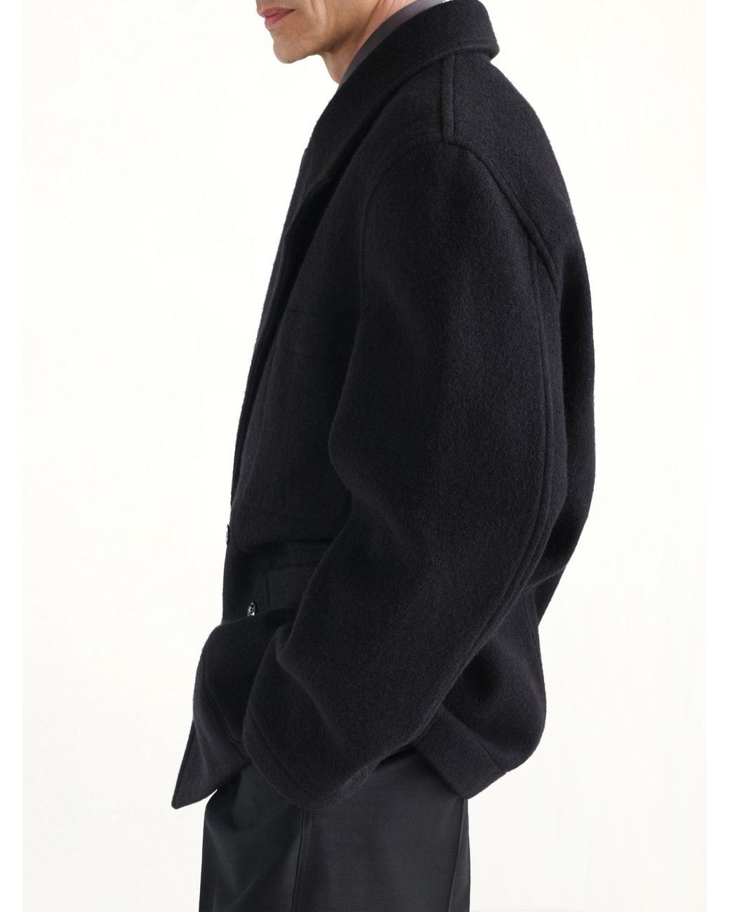 Lemaire Black Short Db Coat for men