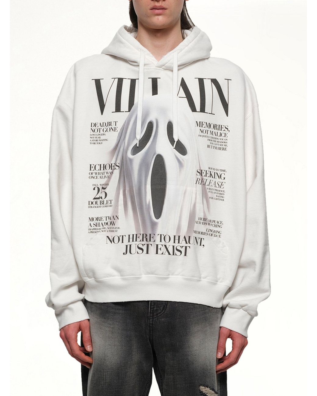 Doublet Gray Villain Cover Print Hoodie for men