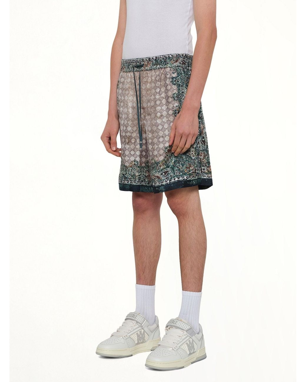 Amiri Green Bandana Shorts for men