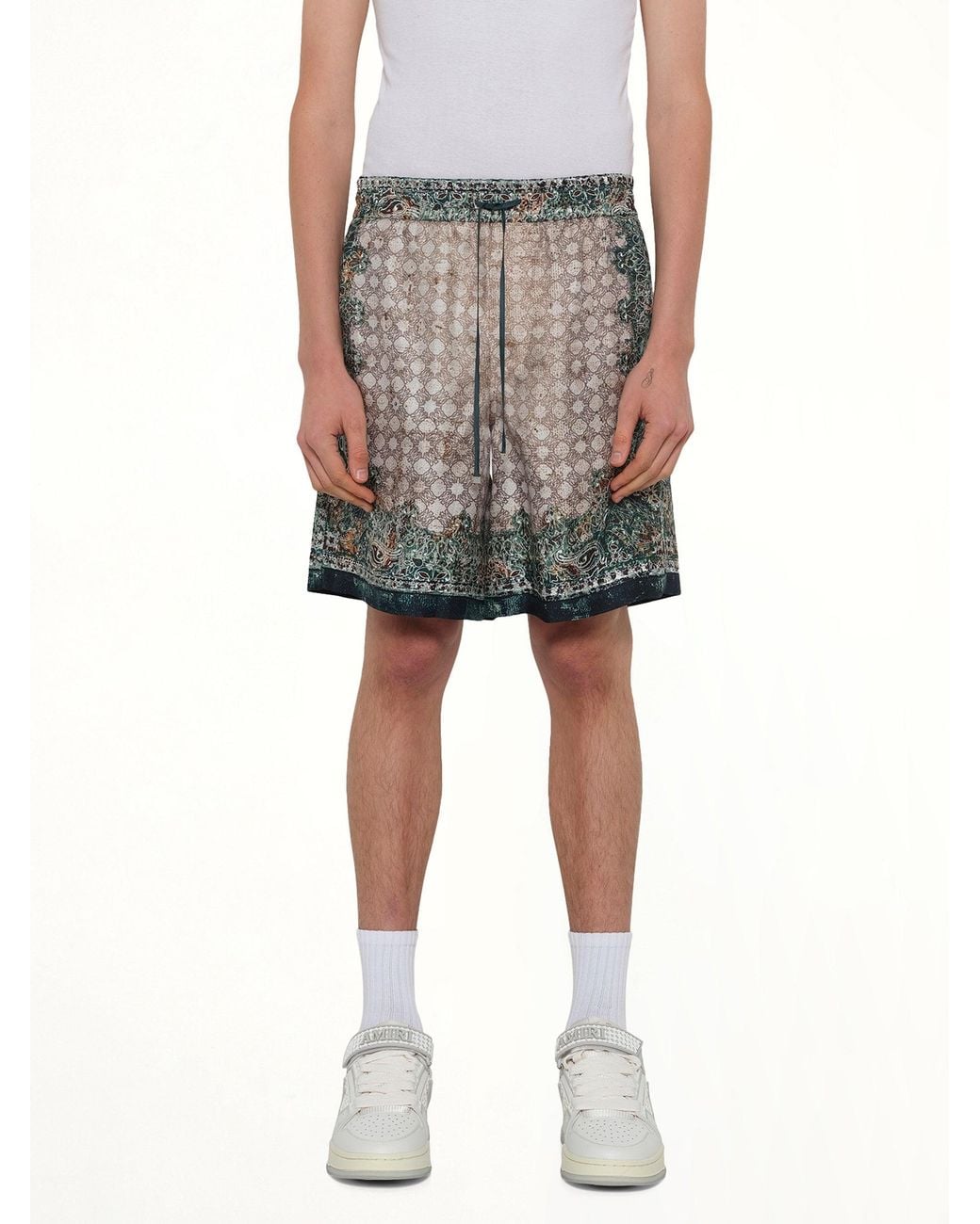 Amiri Green Bandana Shorts for men