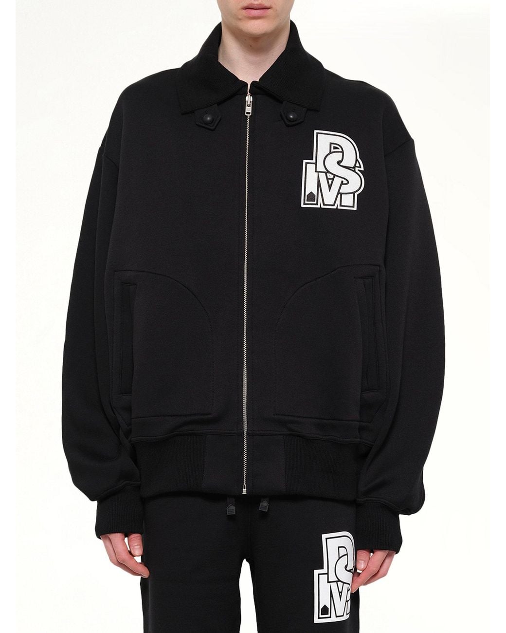 DSM KEI NINOMIYA Black Doublet Knit Varsity Jacket for men