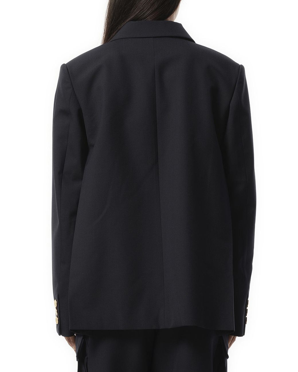 【SACAI】Emblem Silk Blend Single Jacket Sacai Emblem Suiting Jacket, 100% Cupro in Black | Lyst