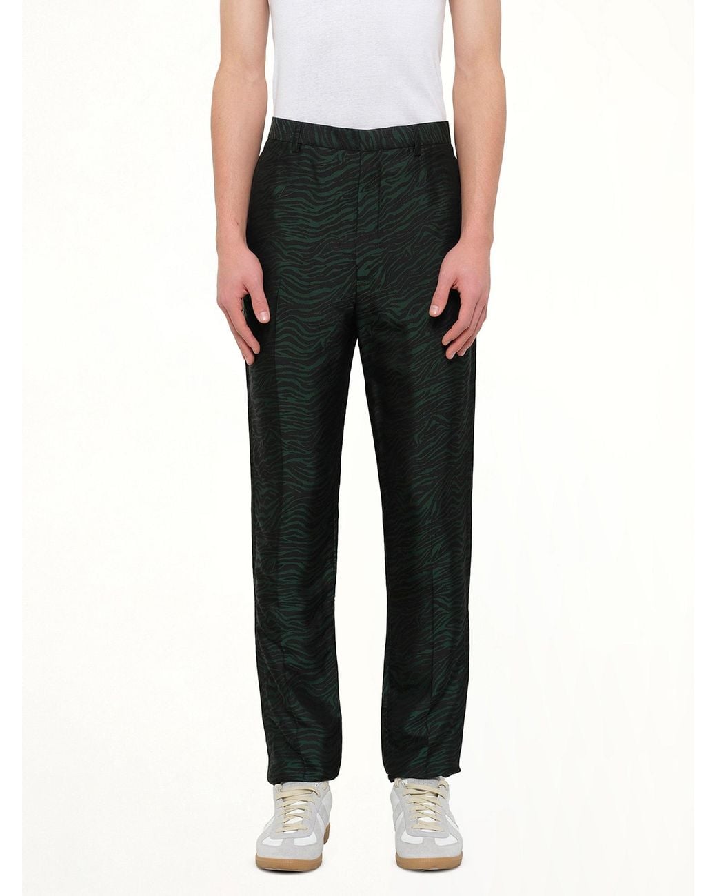 Lanvin Black Zebra Jacquard Pant for men