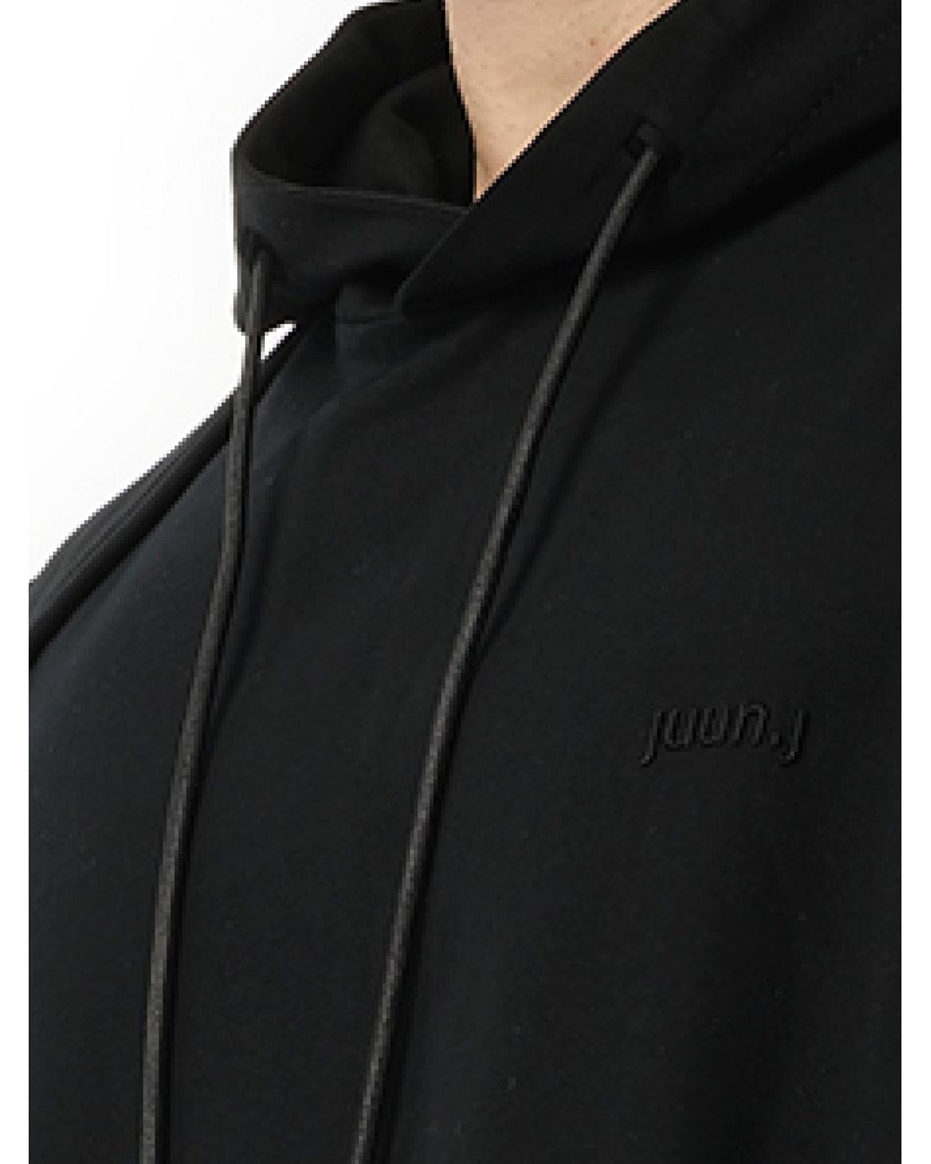 Juun.J Black Multi String Over Hoodie for men