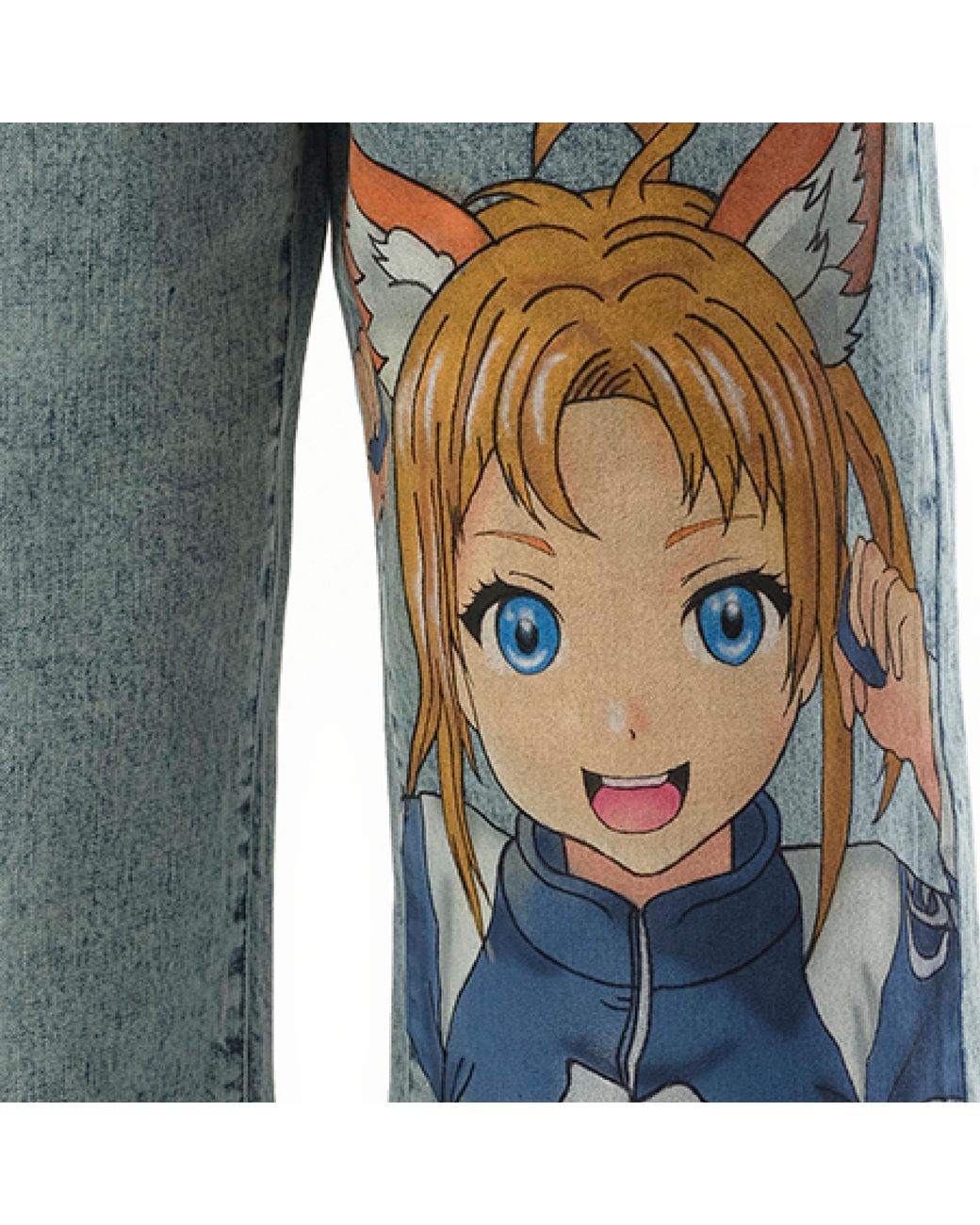Doublet Anime Hand-Painting Denim Pants, 100% Cotton, Size Doublet Anime Hand-Painting Denim Pants, 100% Cotton, Size