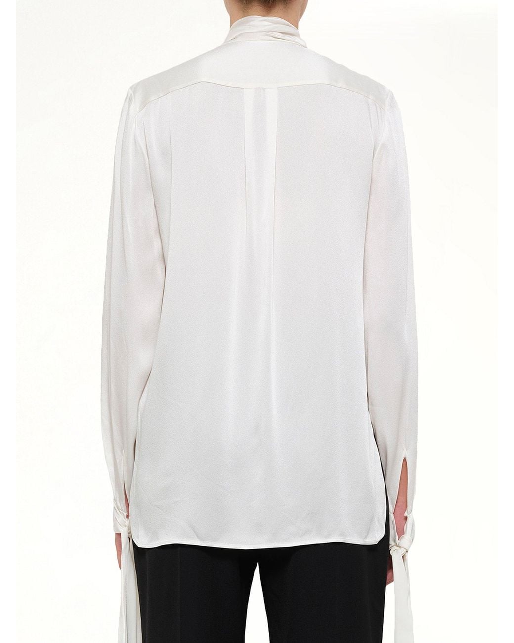 McQueen White Fluid Satin Shirt