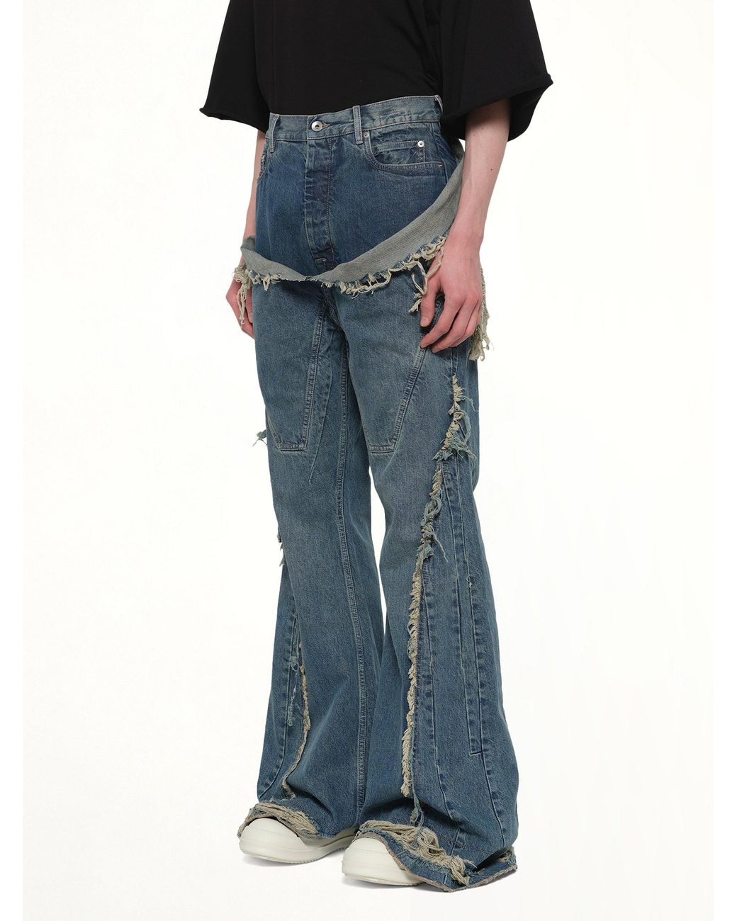 Rick Owens Blue Slivered Bootcut for men