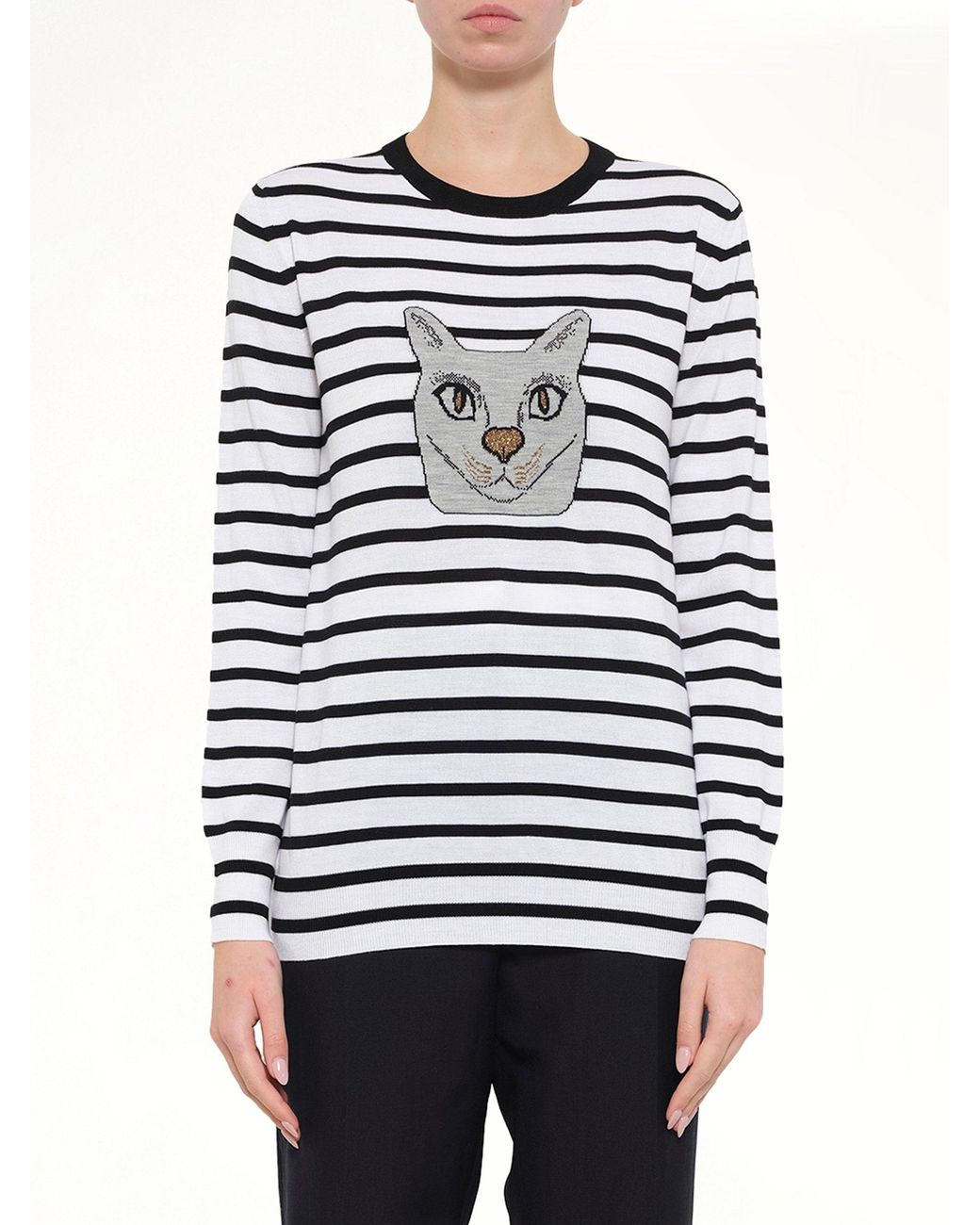 Loewe Gray Cat Sweater Stripes