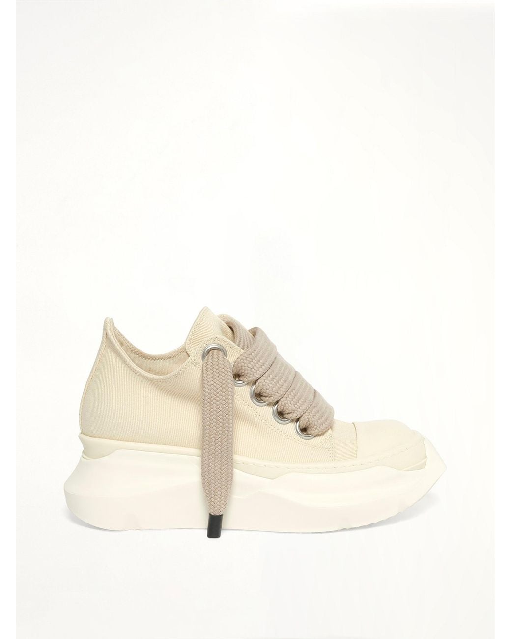 Rick Owens Natural 13Oz Denim Jumbolace Abstract Low Sneaks