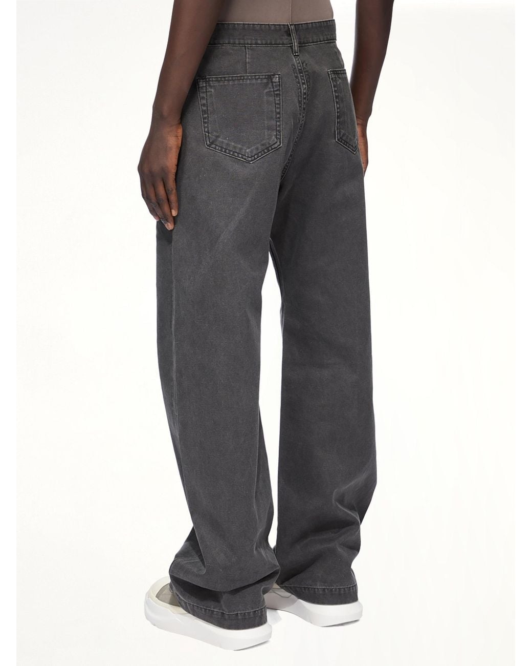 Rick Owens Gray Cotton Canvas Geth Jeans for men