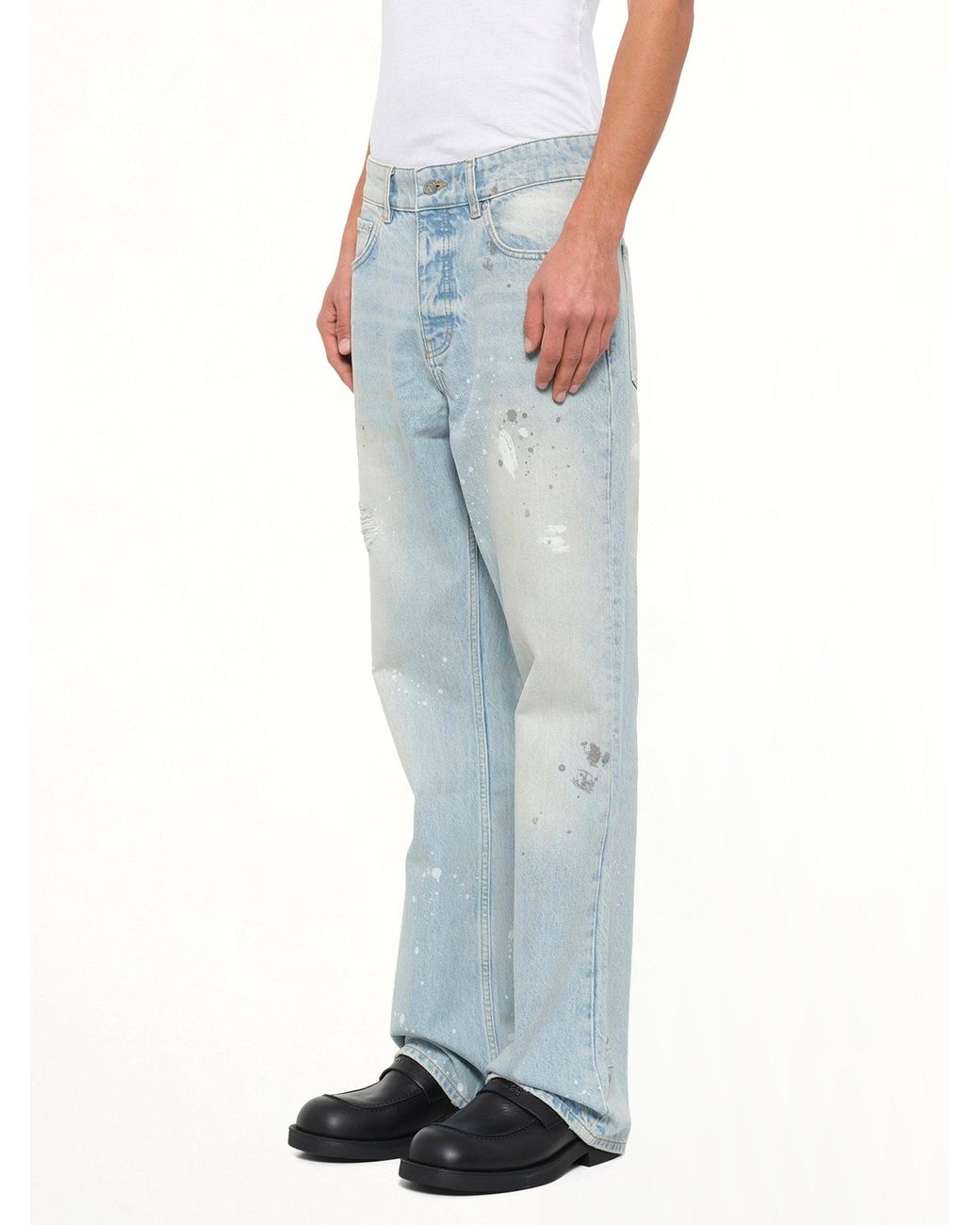 Represent Blue Painted Denim Jeans for men