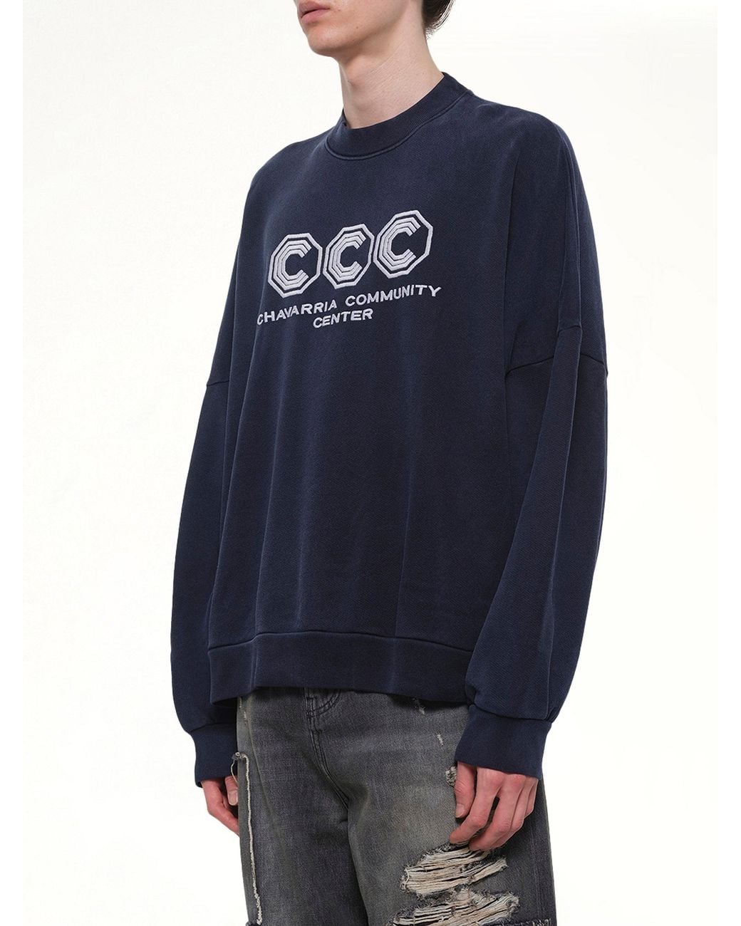 Willy Chavarria Blue "Ccc" Hooligan Sweatshirt for men