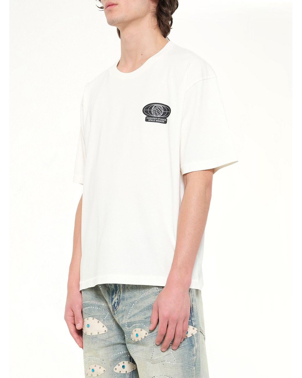 Kidsuper White Globe Space Program T-Shirt for men