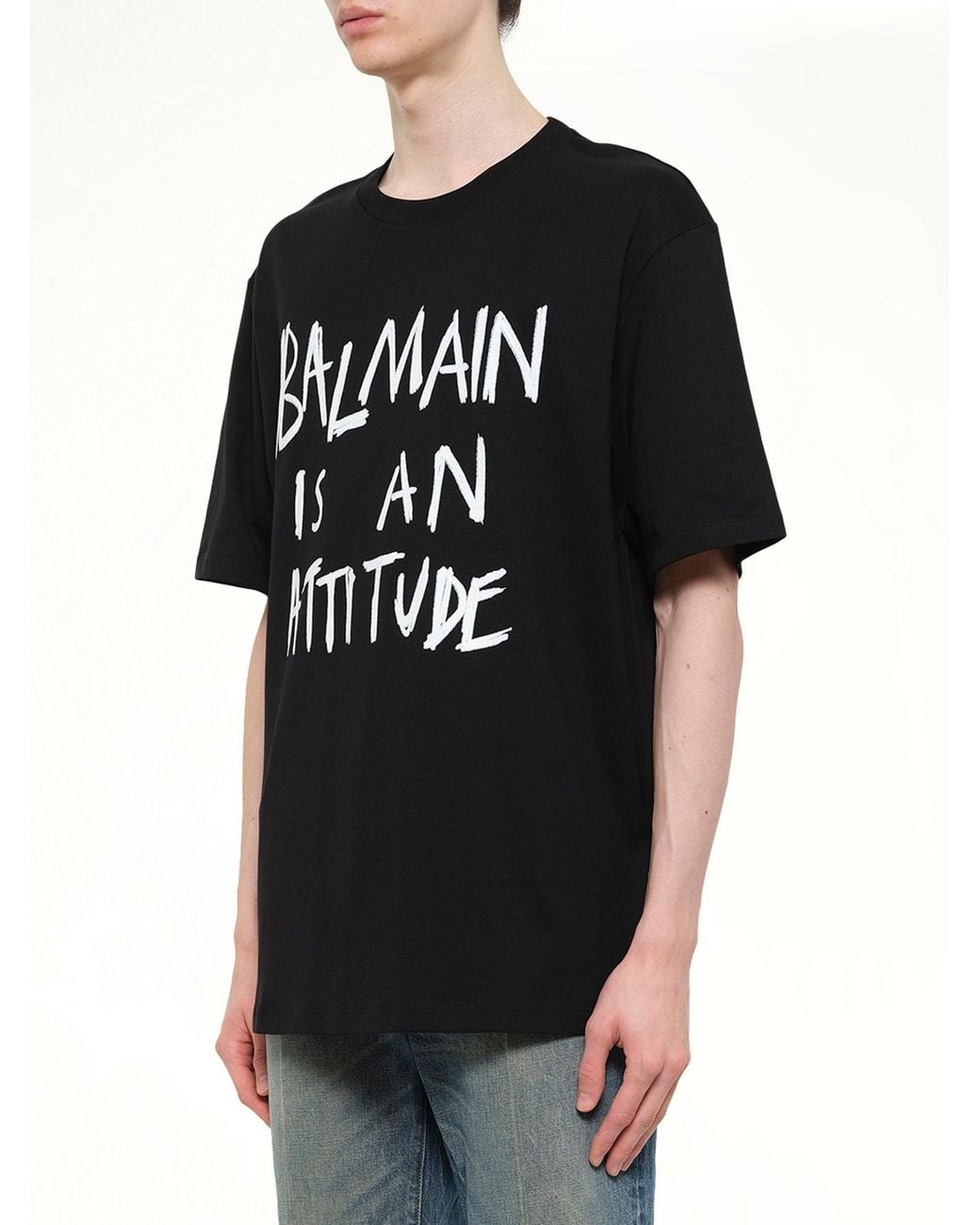 Balmain Black Attitude T-Shirt Bulky Fit for men