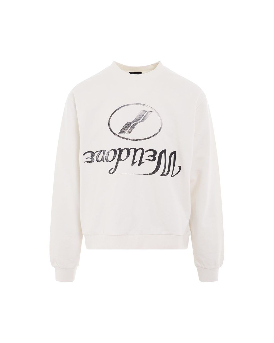 we11done Reversed Logo Sweatshirt In White | Lyst
