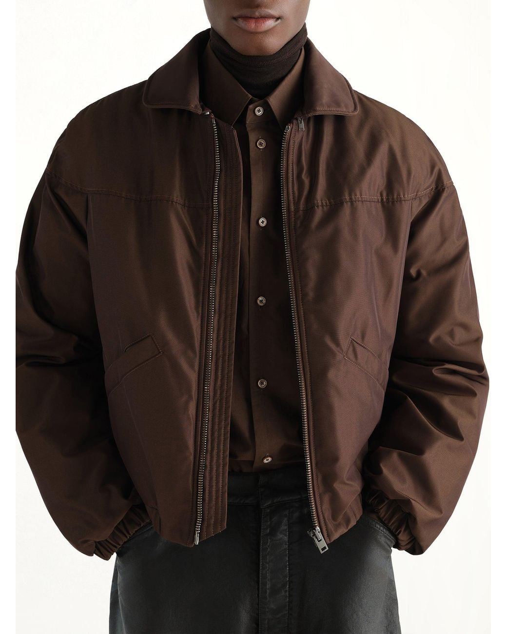 Lemaire Brown Puffer Blouson for men