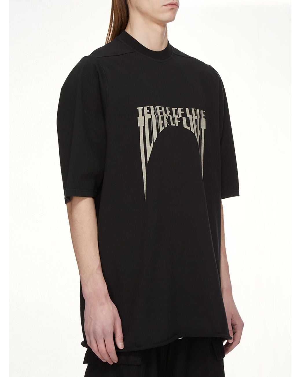 Rick Owens Black Tower Of Light Jumbo Ss T-Shirt for men