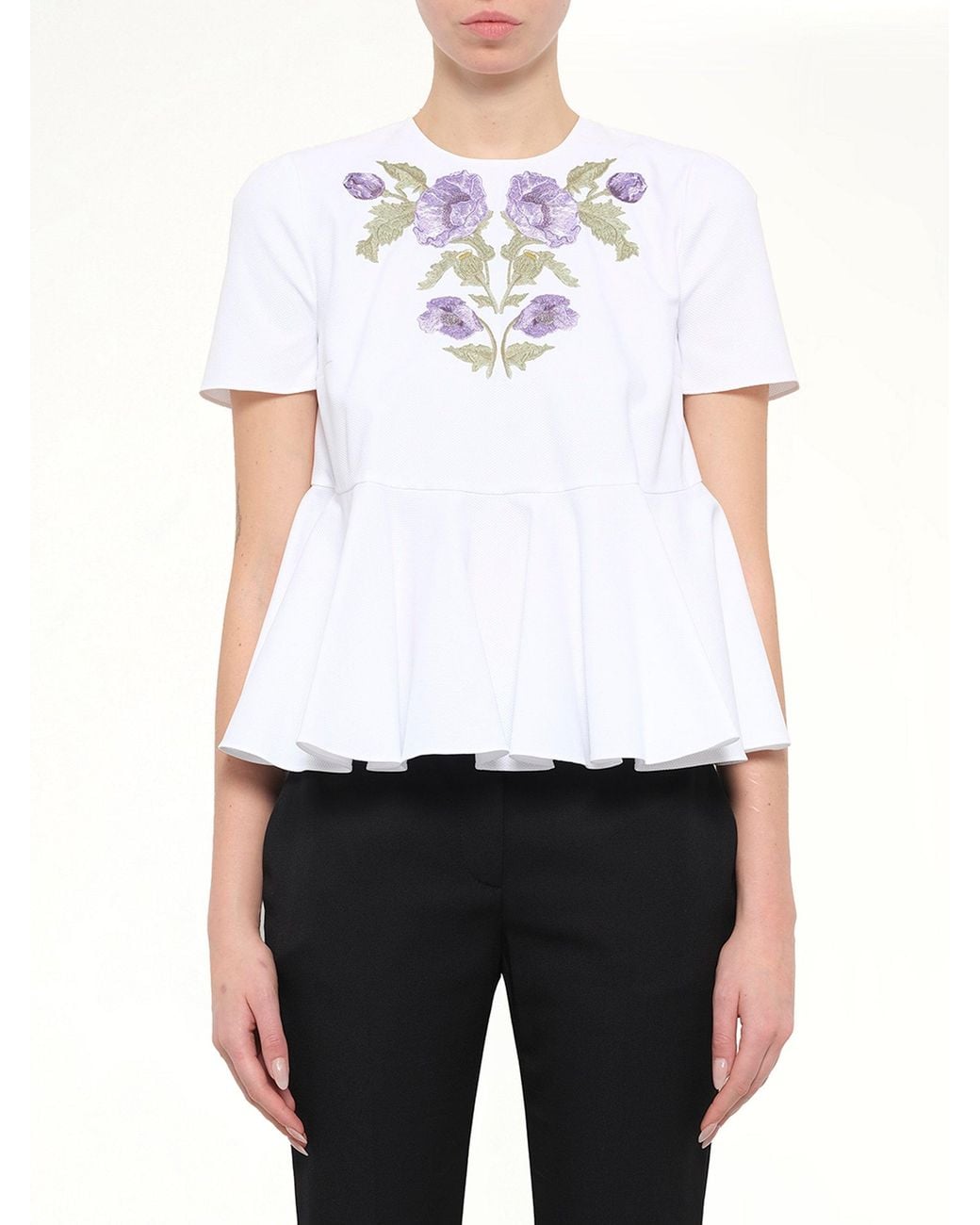 McQueen White Cotton Piquet Top