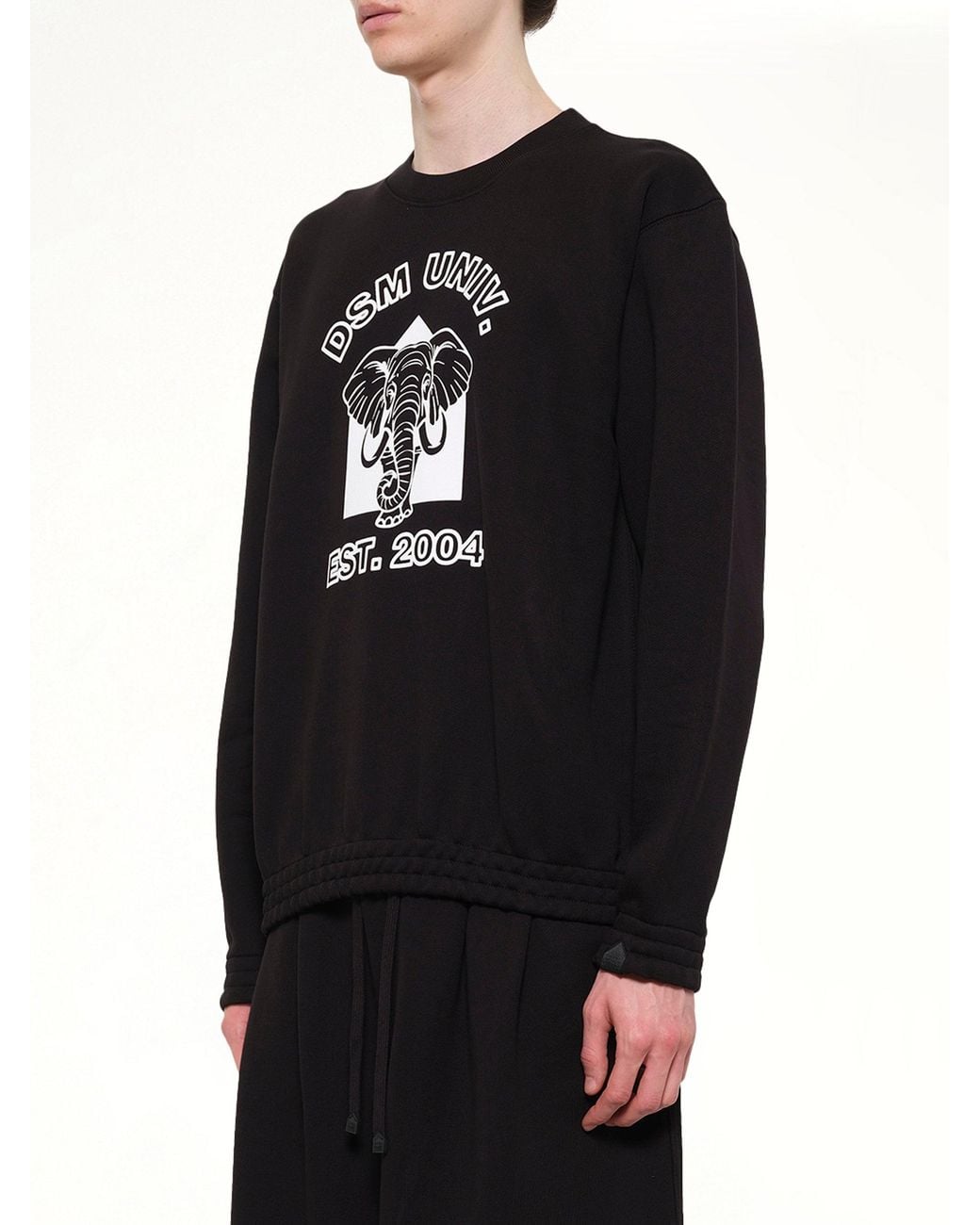 DSM KEI NINOMIYA Black Pile Knit Cotton Sweatshirt for men