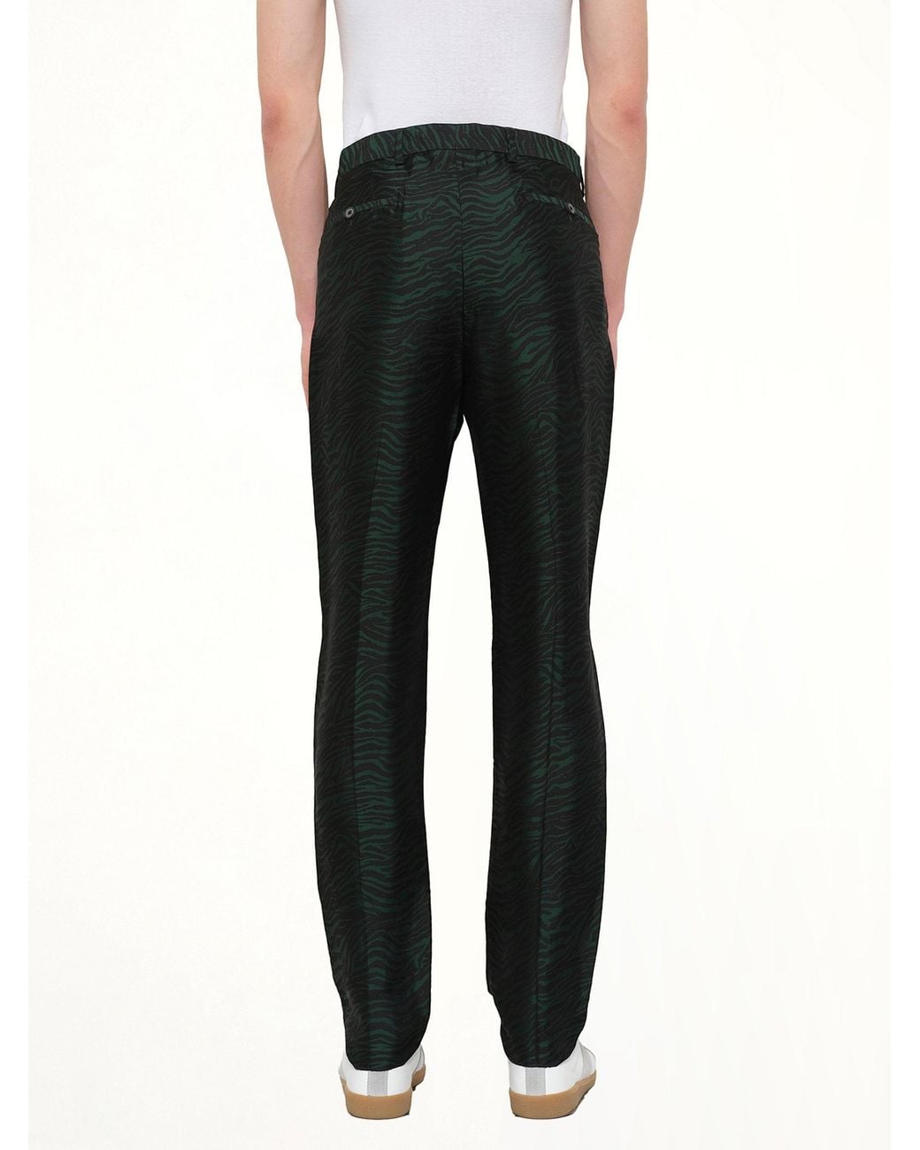 Lanvin Black Zebra Jacquard Pant for men