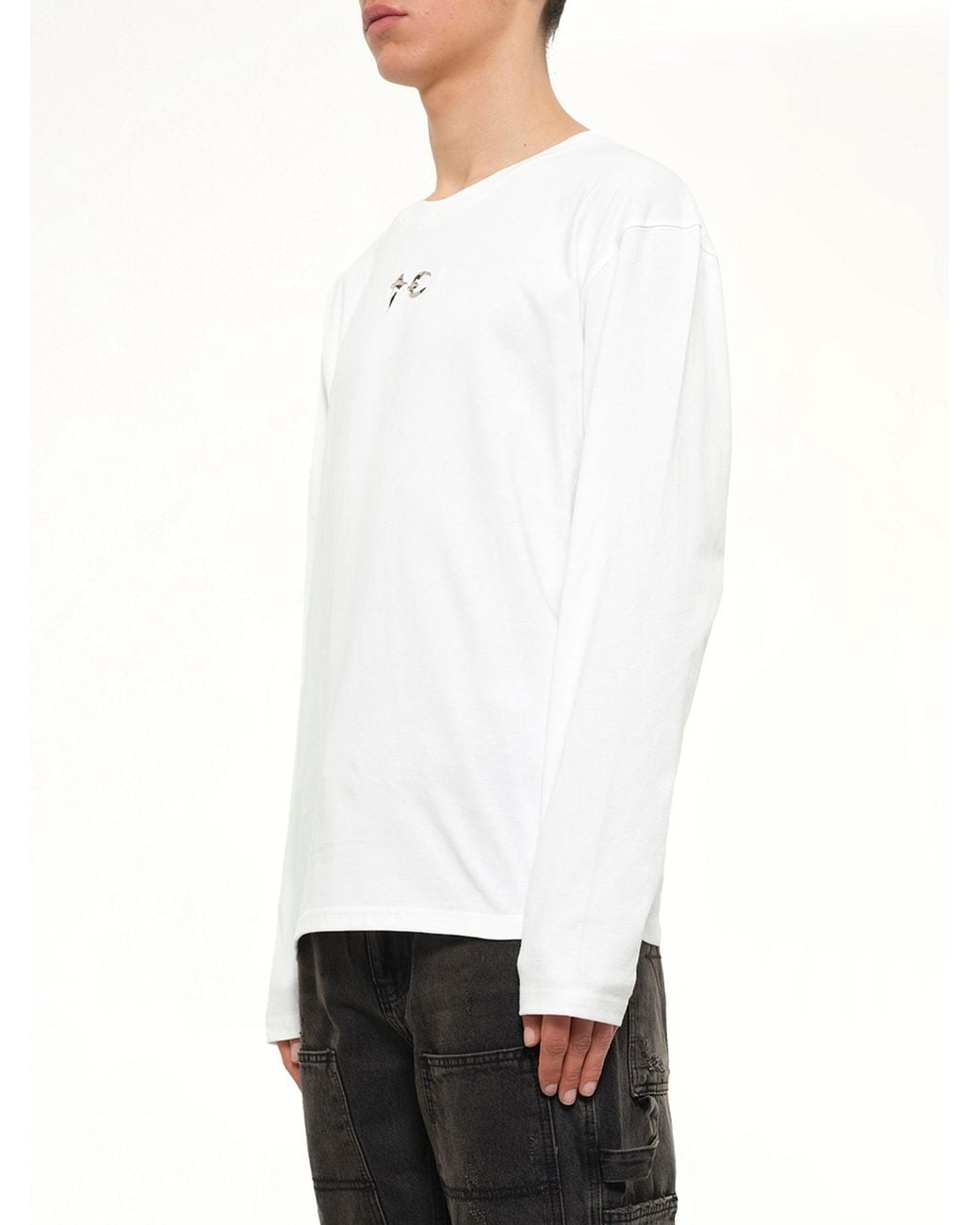 THUG CLUB White Tc Basic Long Sleeve T-Shirt for men