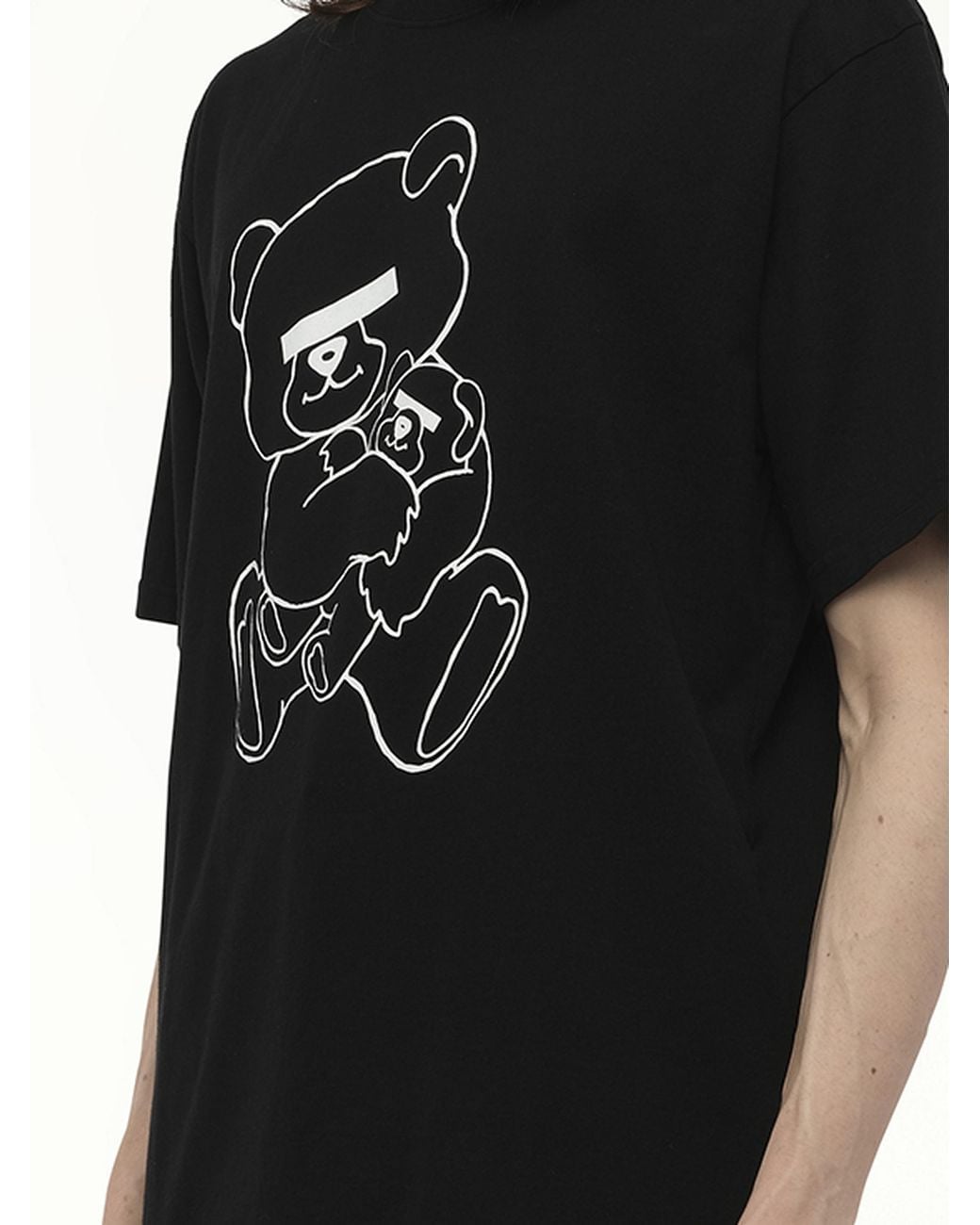 Undercover Black Teddy Bear Printed T-Shirt for men