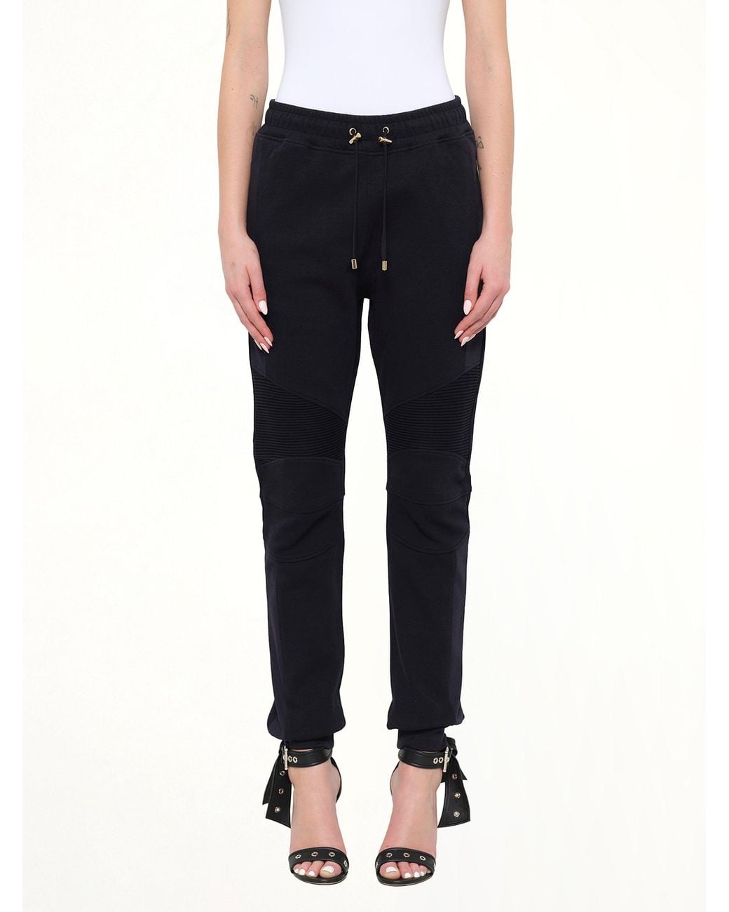 Balmain Blue Jersey Biker Pants
