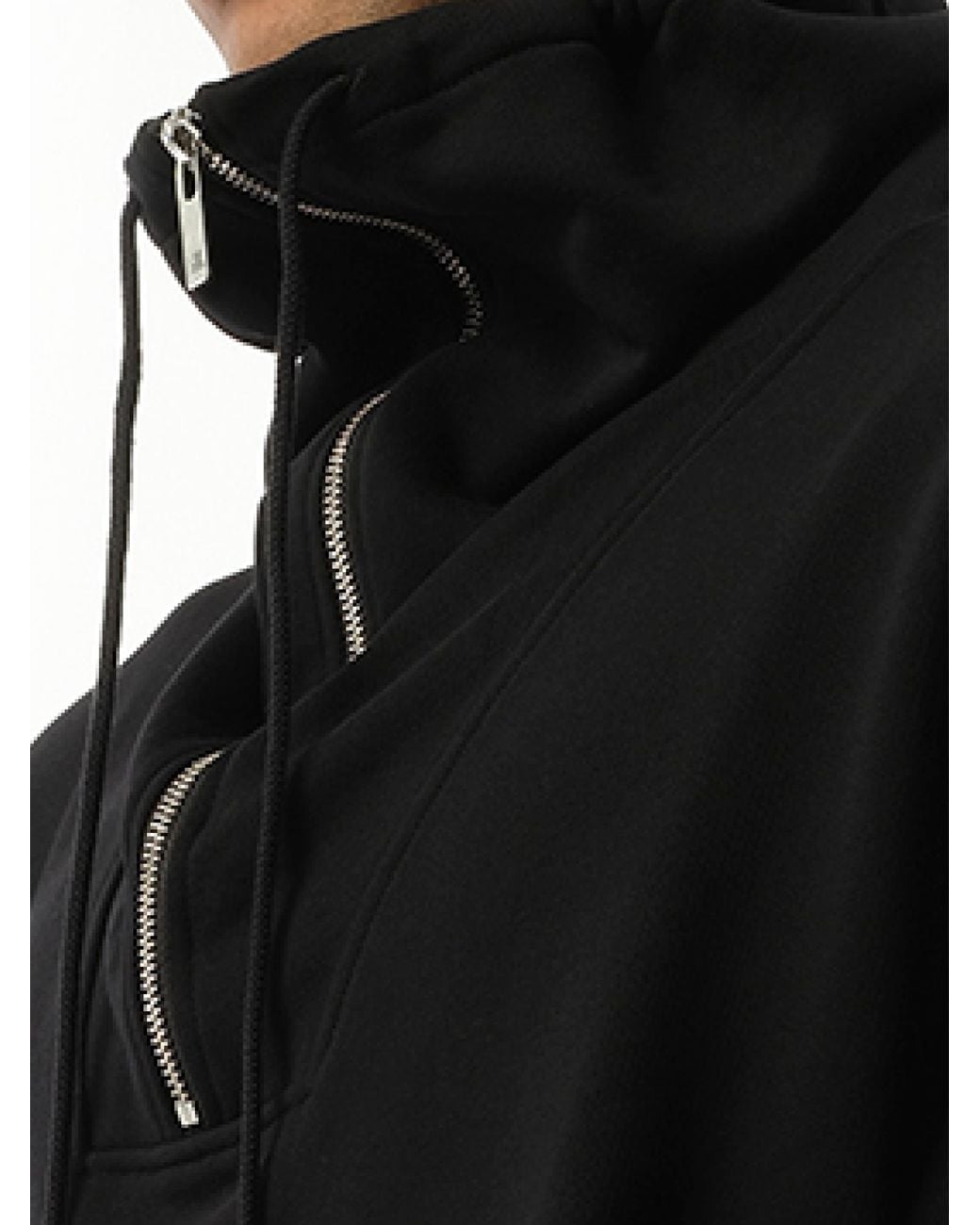 Helmut Lang Black Funnel Neck Sweatshirt for men
