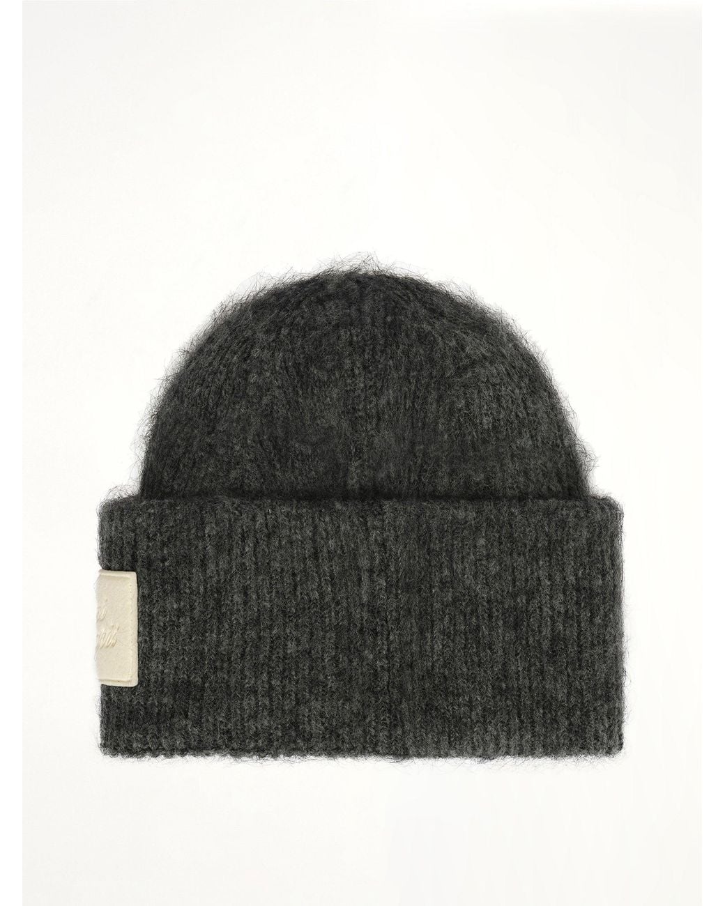 AMI Black Patch Beanie for men