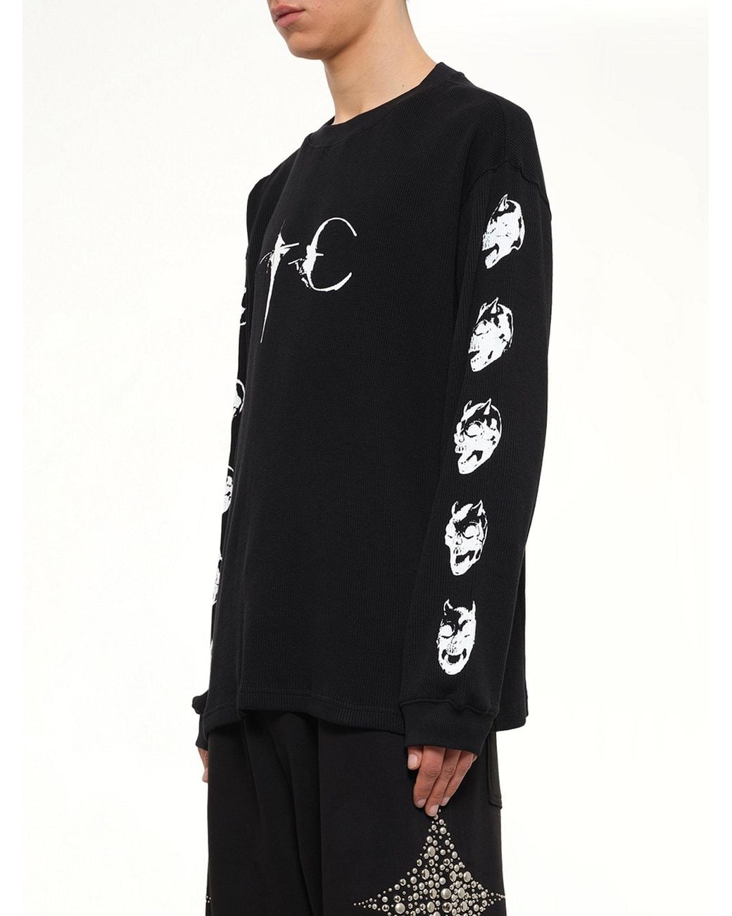 THUG CLUB Black Endless Long Sleeve T-Shirt for men
