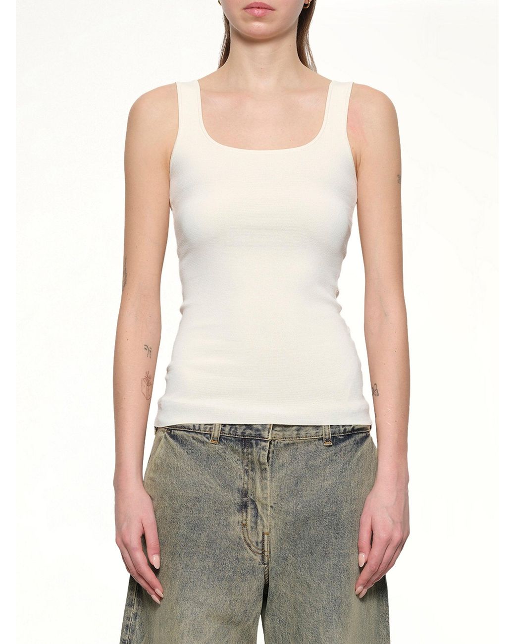 Entire studios White Squared Neck Top