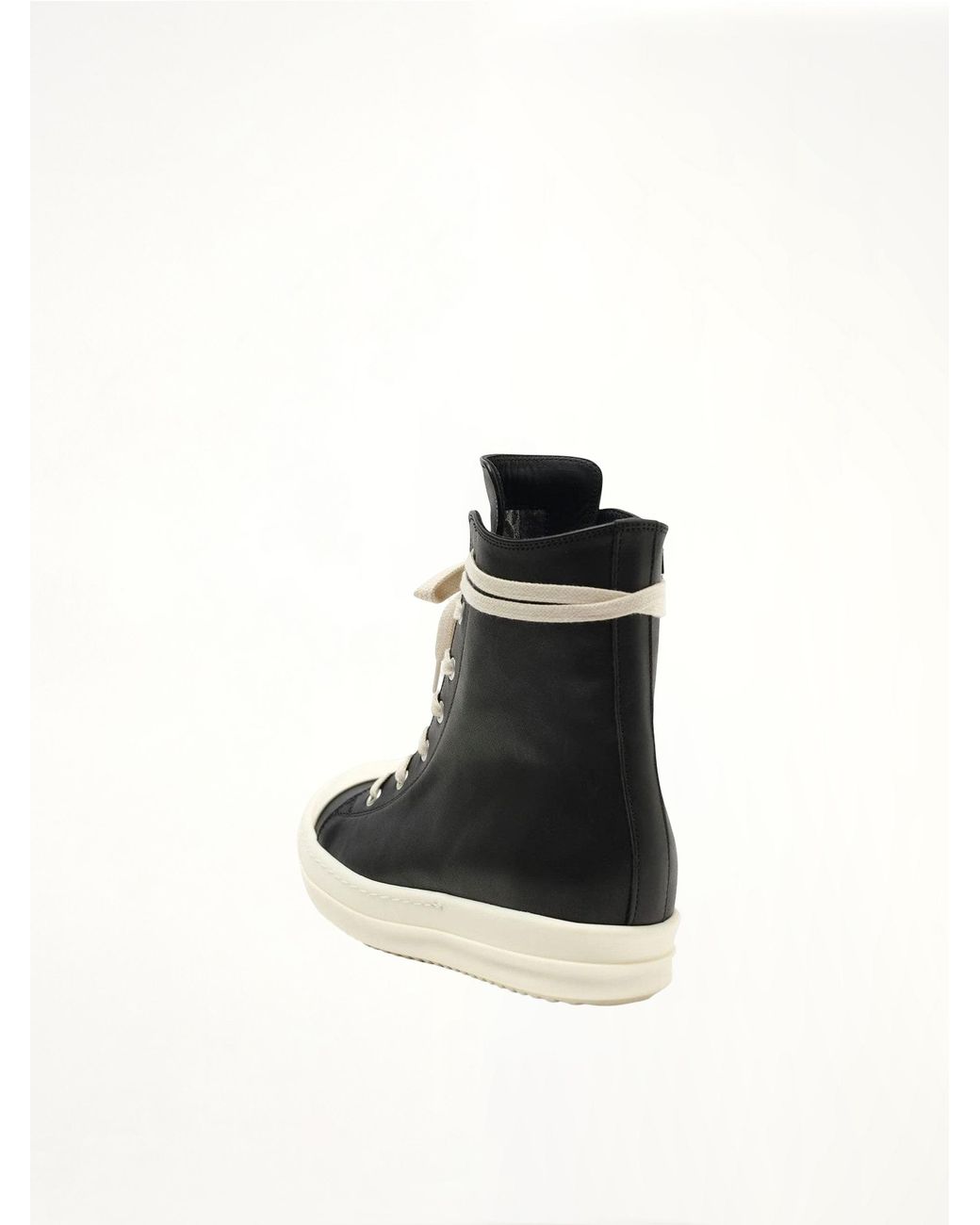 Rick Owens Black Washed Calf Sneaker