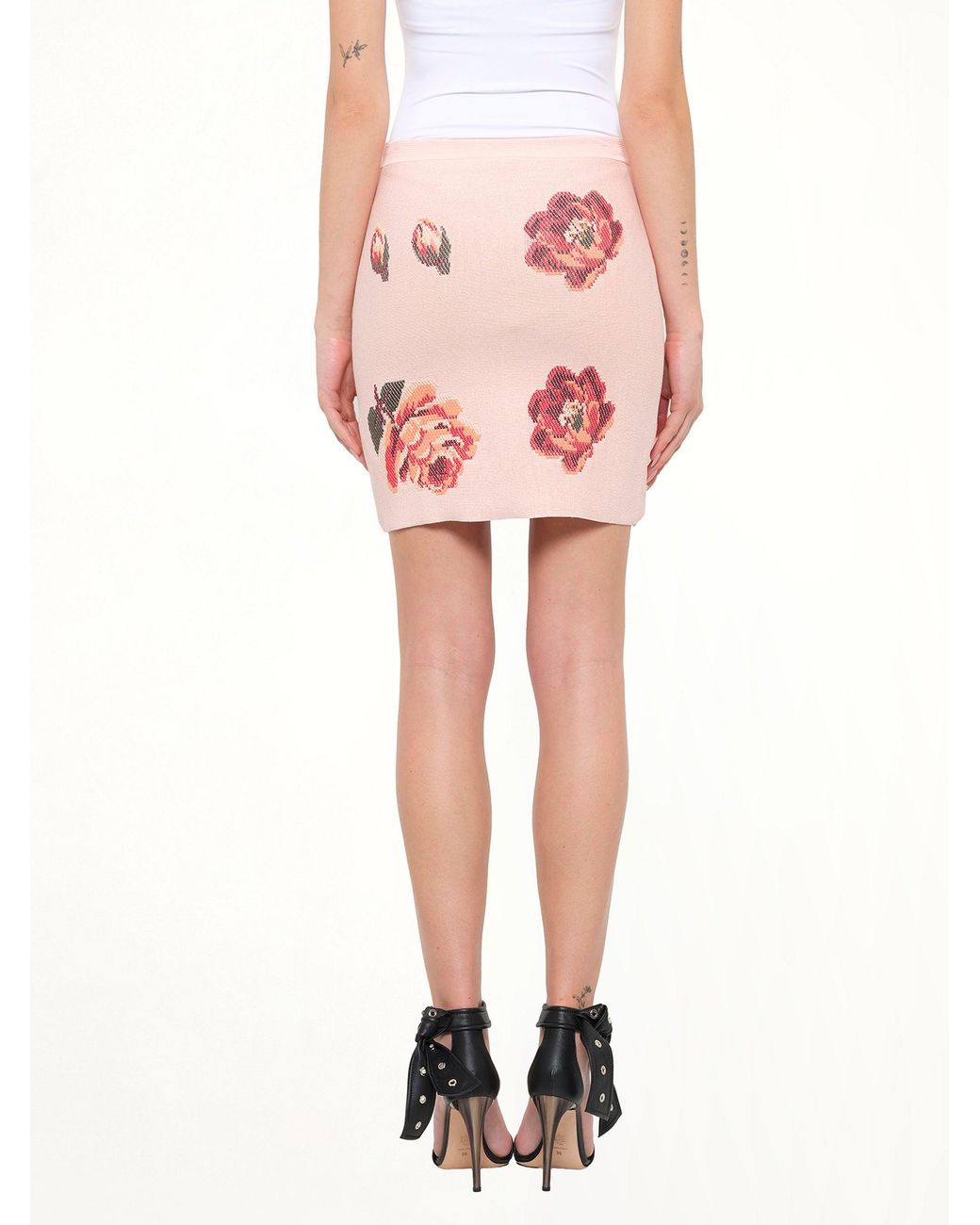 McQueen Pink Tapestry Jacquard Mini Skirt