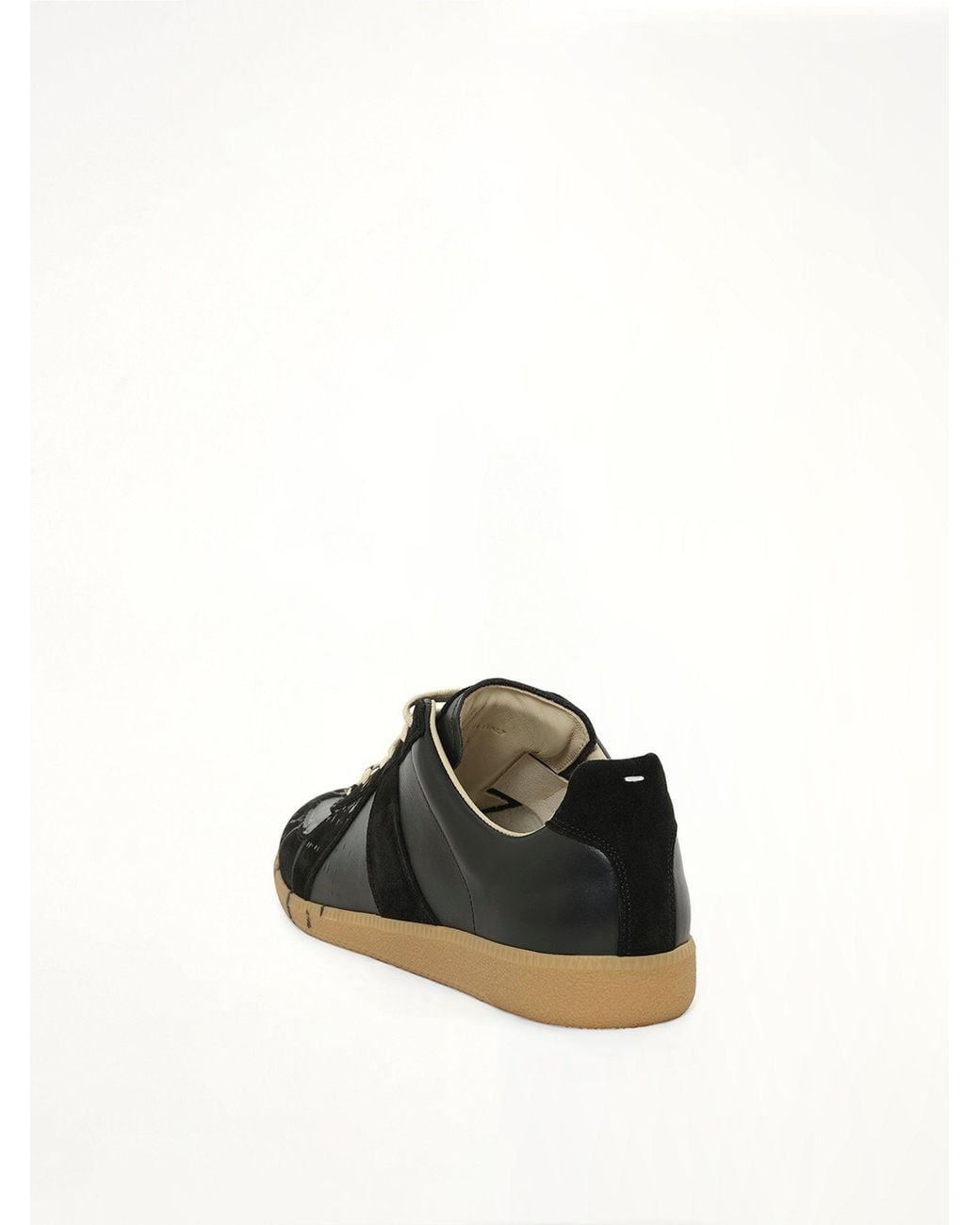 Maison Margiela Black Replica Leather Sneaker for men