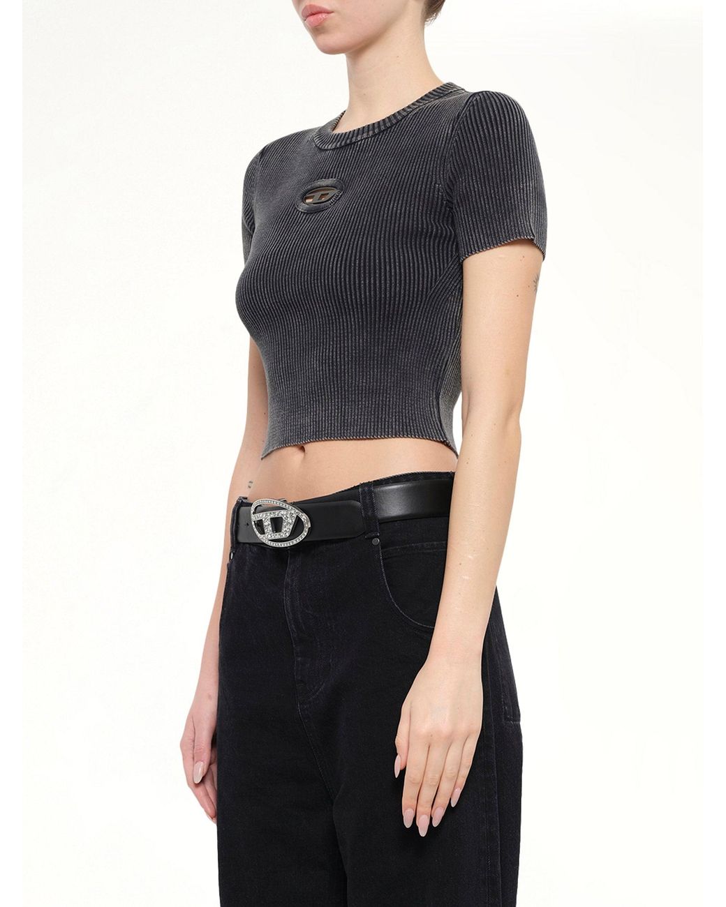DIESEL Black M-Anchor-A-Ss Knitwear Tops