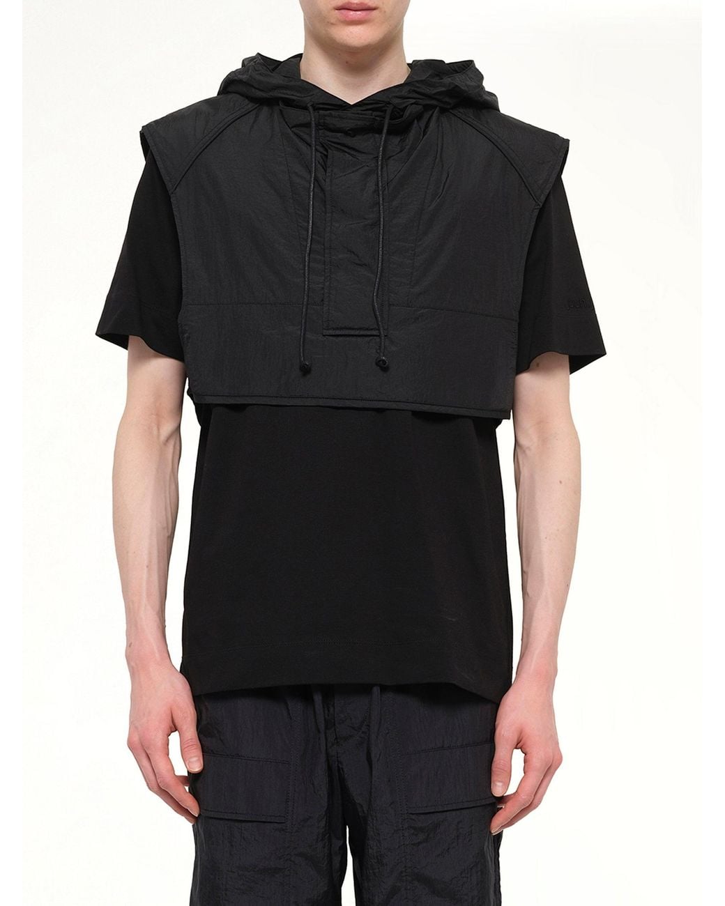 Juun.J Black Hood Top for men