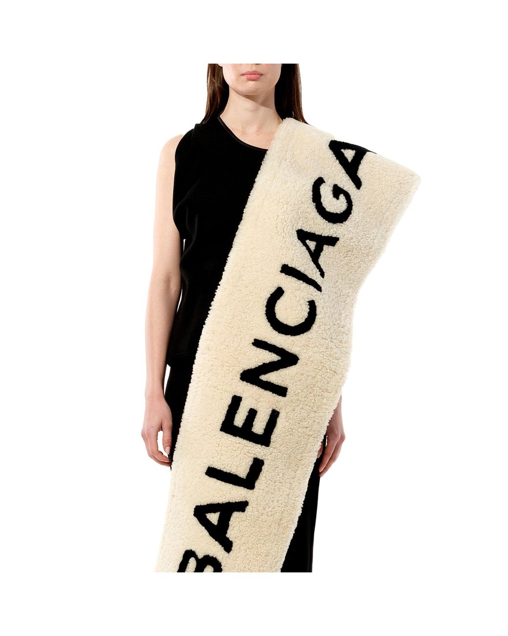 スカーフ BALENCIAGA  Balenciaga Scarves Women Wool Blue/White Balenciaga Scarves for Women - Vestiaire Collective
