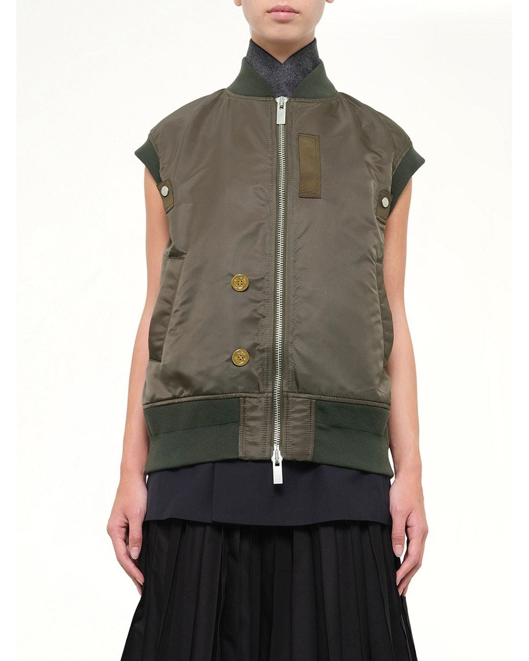 Sacai Blue Nylon Twill X Suiting Vest