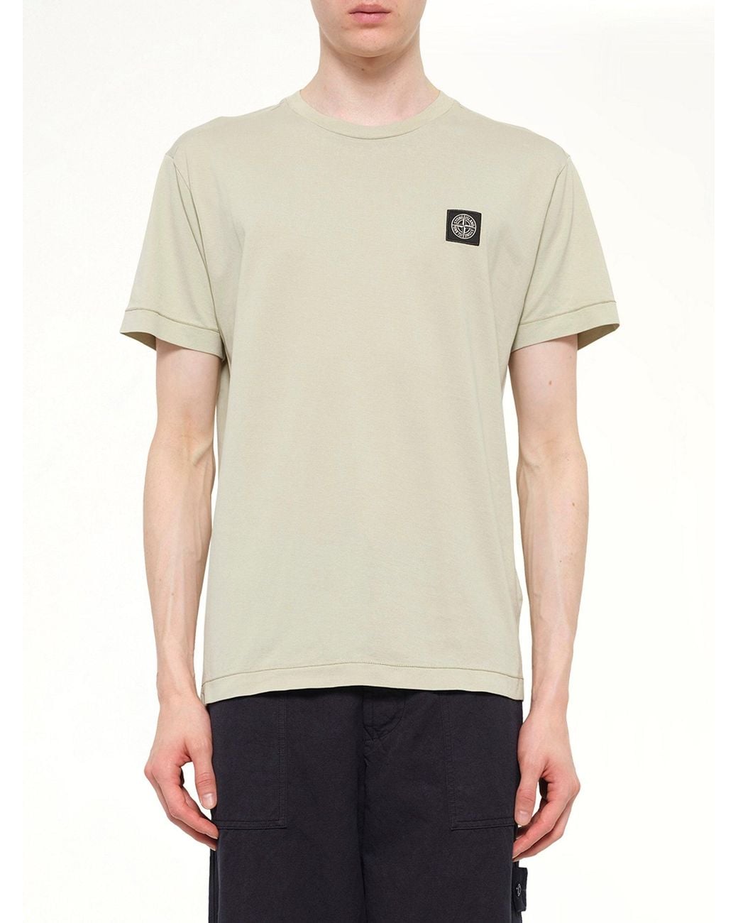 Stone Island Natural 2100027 Cotton Compass Patch T-Shirt for men