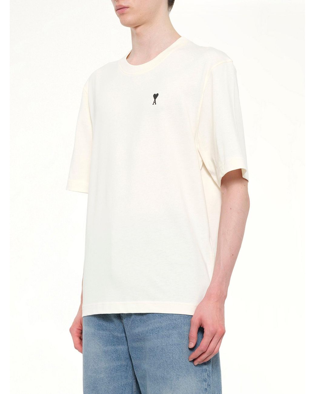 AMI White Boxy Fit Adc T-Shirt for men