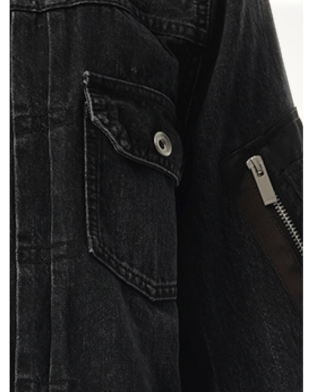 Sacai Black Denim Nylon Twill Jacket