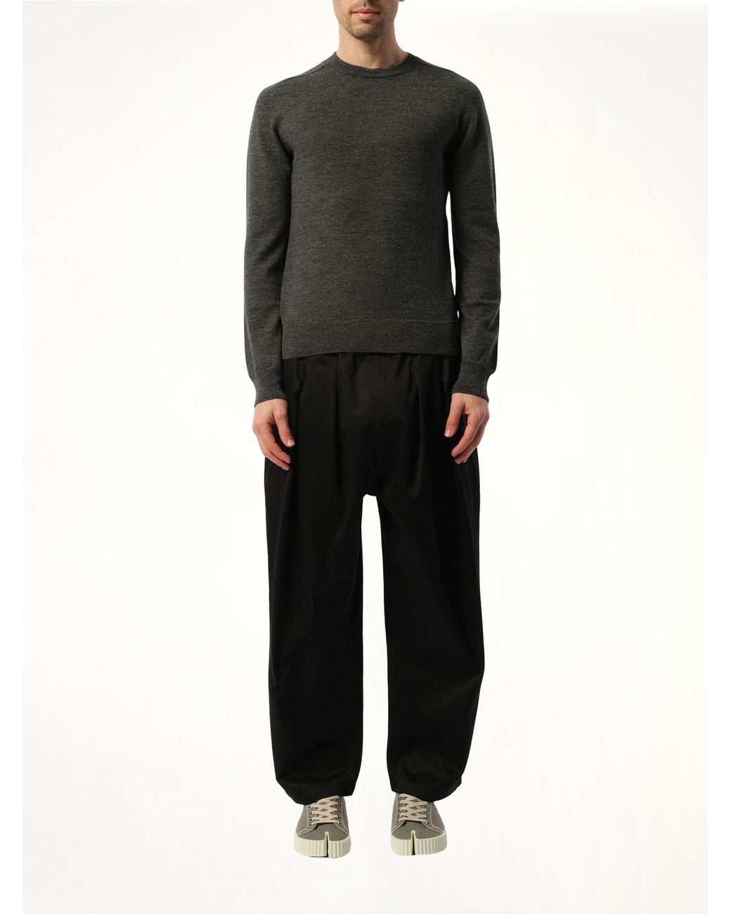 Maison Margiela Black Elbow Patch Knit Sweater for men