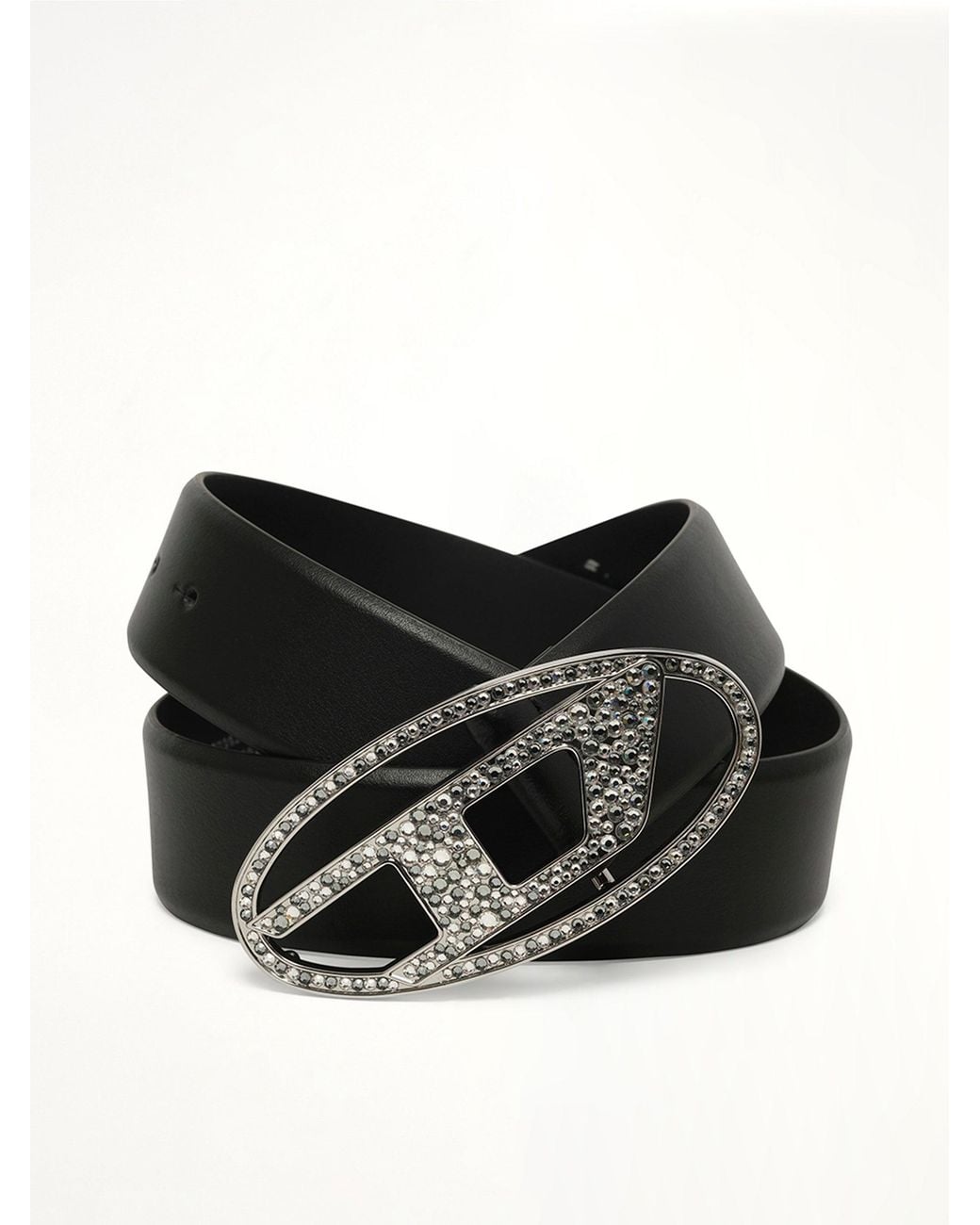DIESEL Black B-1Dr Strass Belt