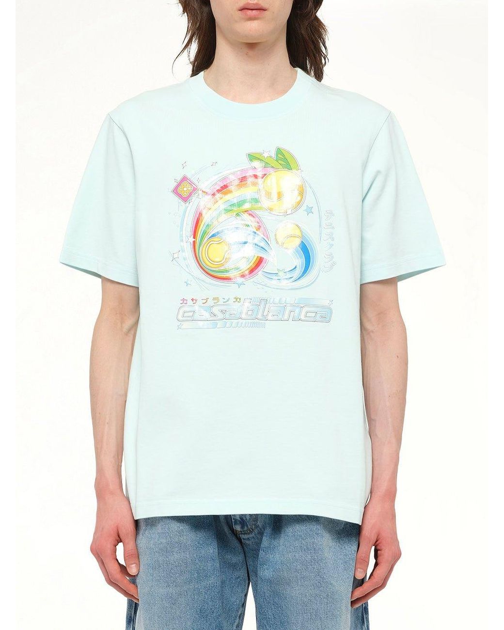 Casablanca Blue Manga Tennis Ball T-Shirt for men