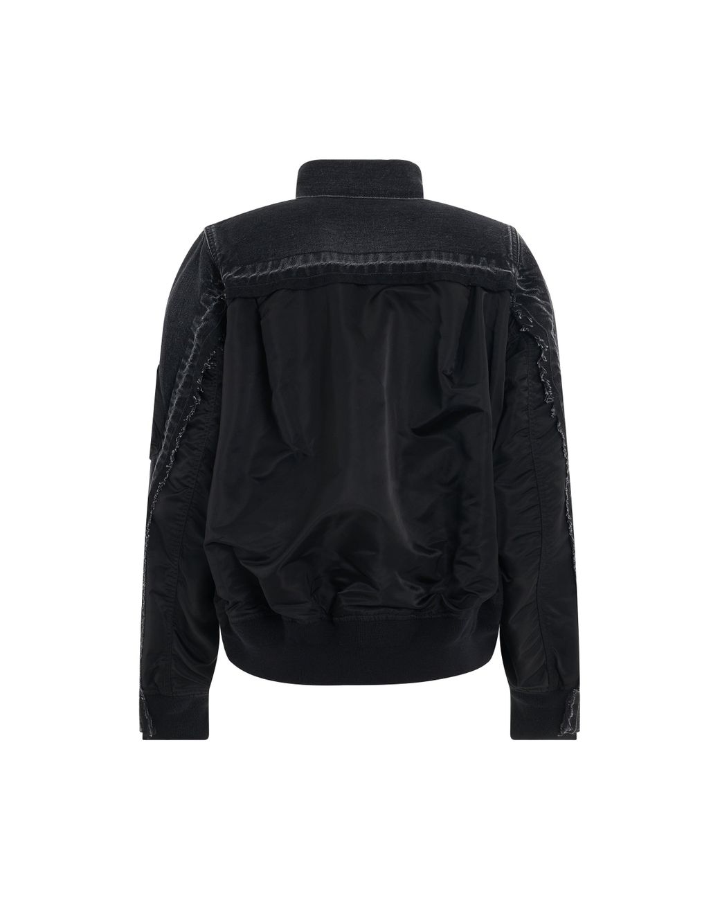 Sacai Denim & Nylon Twill Jacket In Black in Blue | Lyst